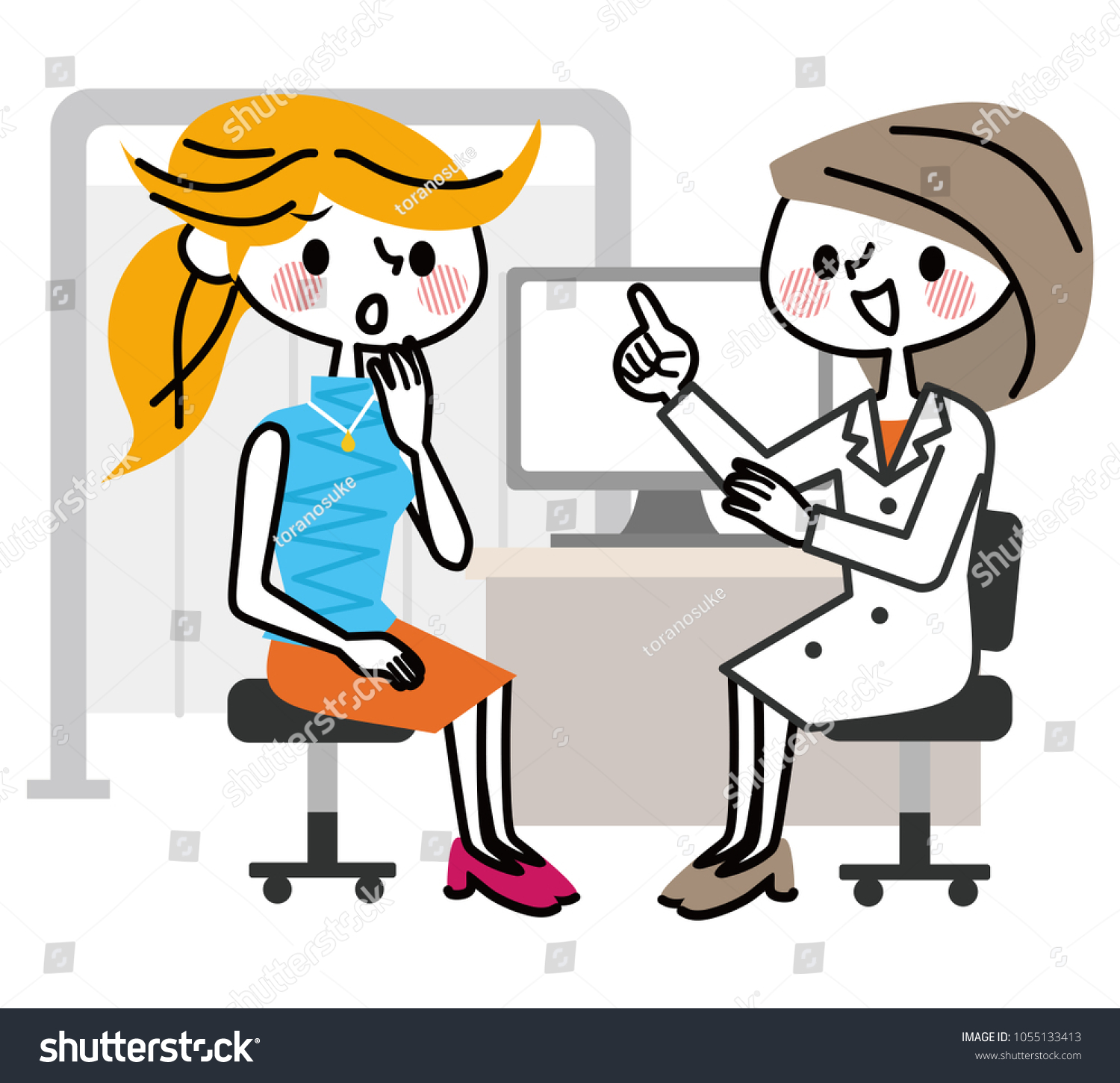 Patient Female Doctor เวกเตอร์สต็อก ปลอดค่าลิขสิทธิ์ 1055133413 Shutterstock