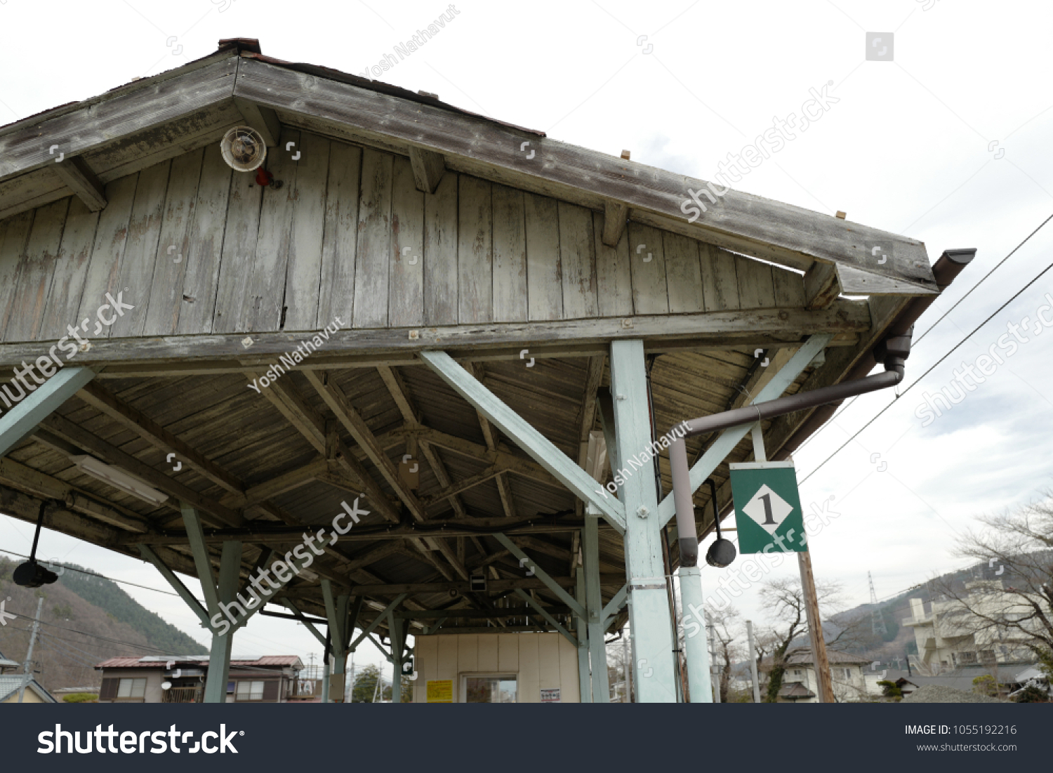 wooden railway station