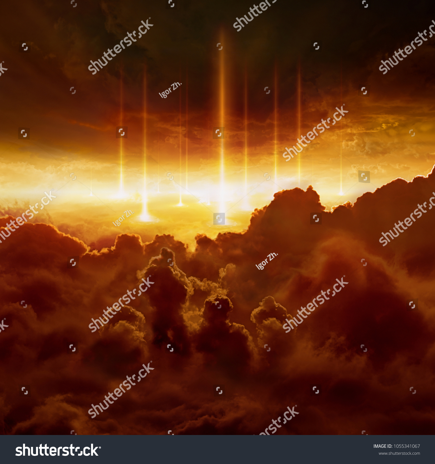 Dramatic Religious Background Hell Realm Bright Stock Photo 1055341067 ...