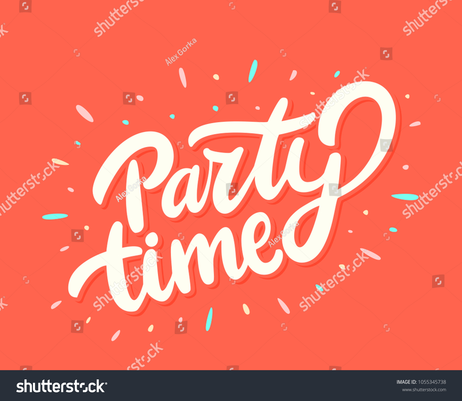 Party Time Banner Vector Lettering Stock Vector (Royalty Free ...