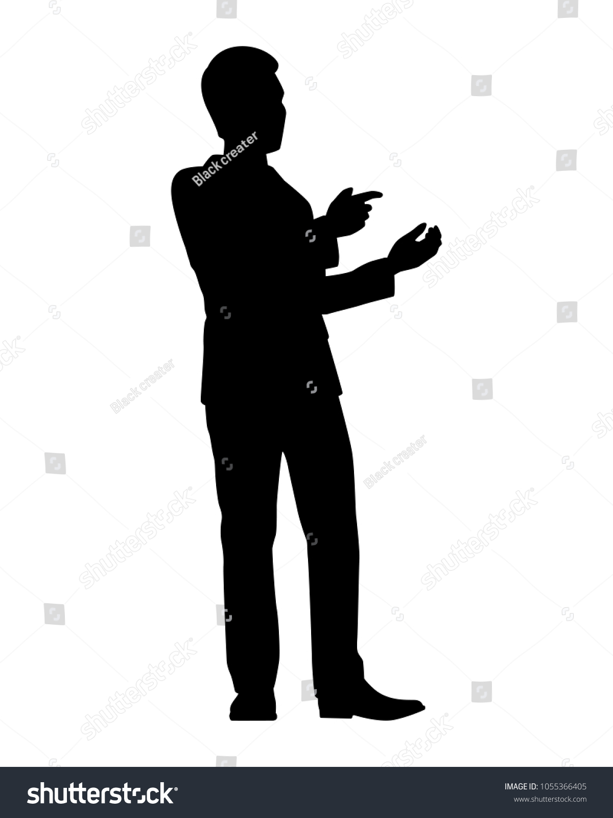 Business Man Presentation Silhouette Vector Stock Vector (Royalty Free ...