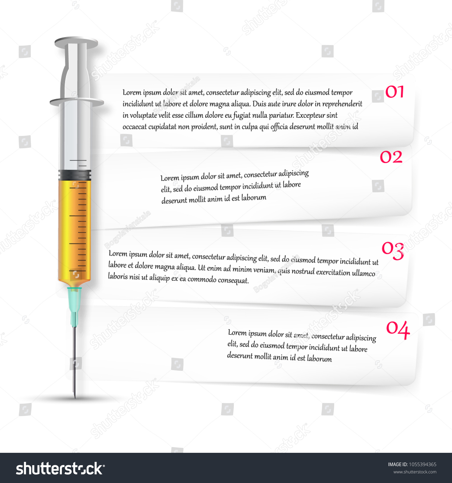 Medical Infographics Realistic Syringe Medicine Vector Stock Vector ...