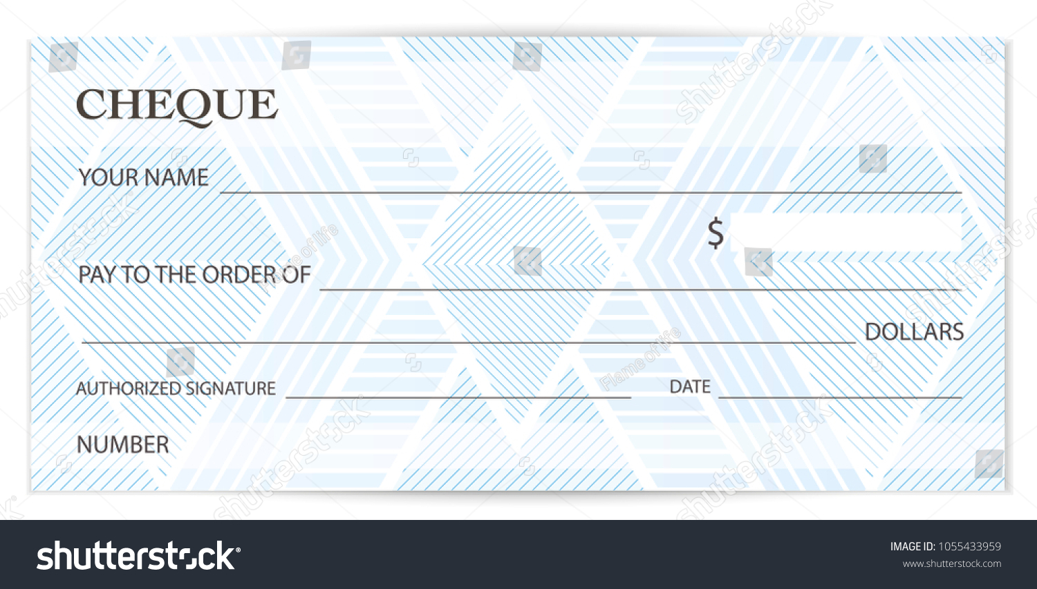 Check Cheque Chequebook Template Guilloche Pattern Stock Vector Royalty Free 1055433959 6548