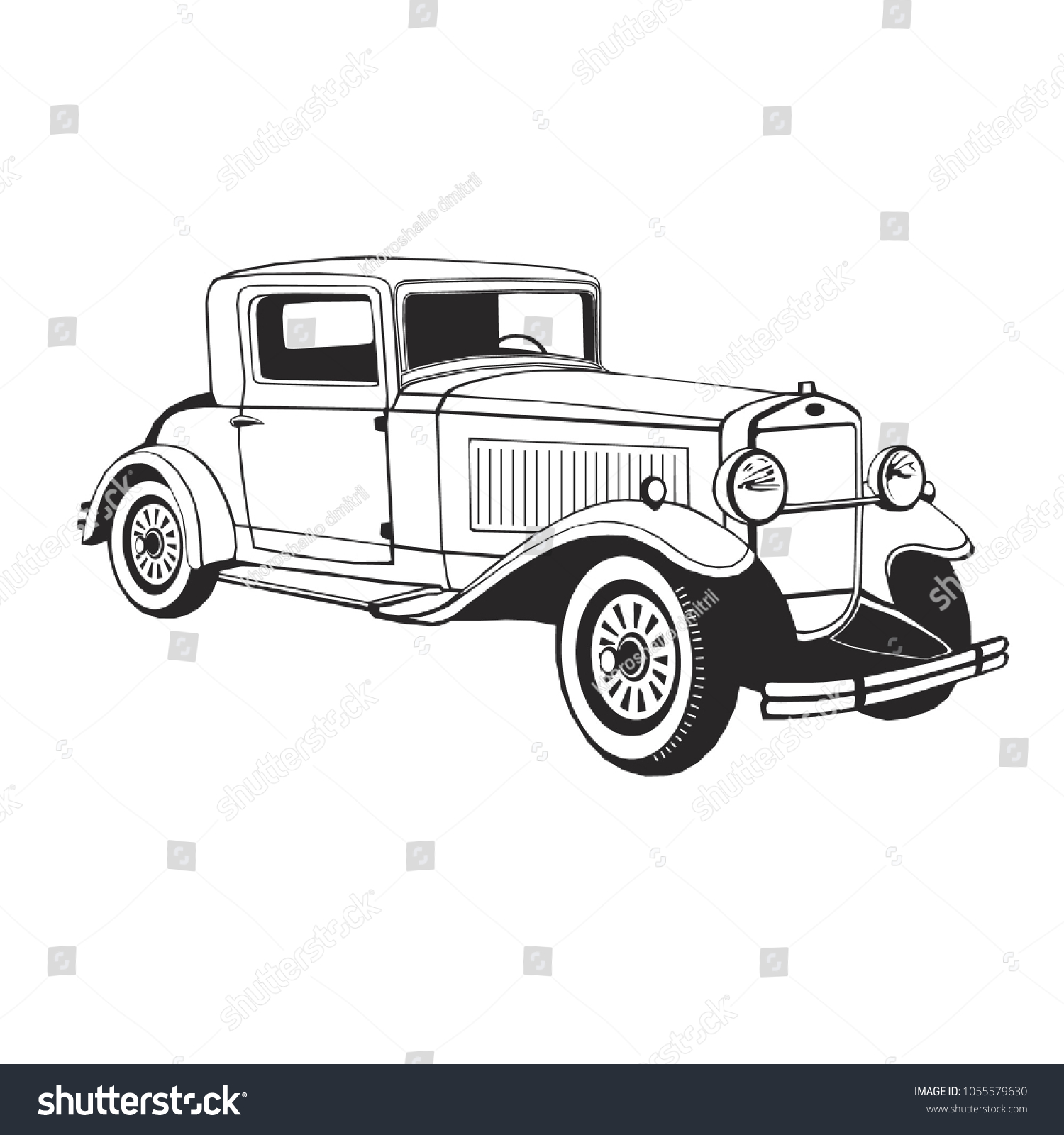 Classic Car Coupe 1920s Vector Art 스톡 벡터(로열티 프리) 1055579630 Shutterstock