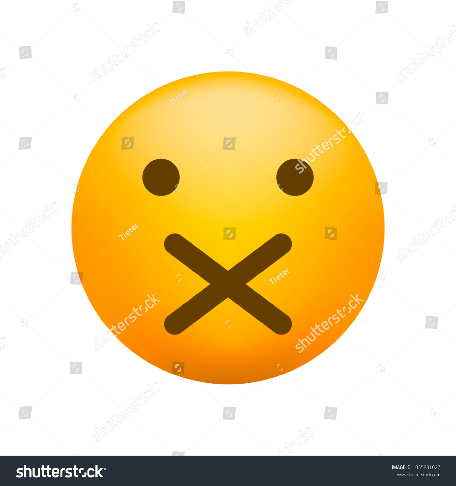 Cute Quiet Emoticon On White Background Stock Vector (Royalty Free ...