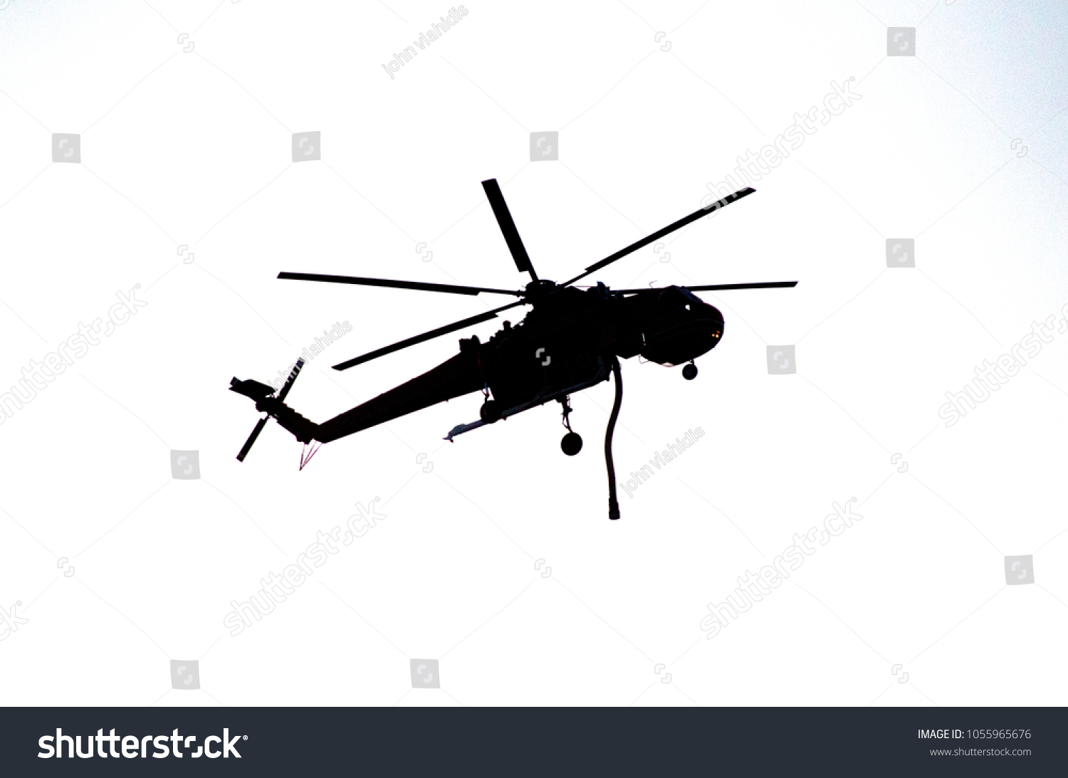 Firefighting Helicopter Silhouette Isolate On White Stock Photo ...