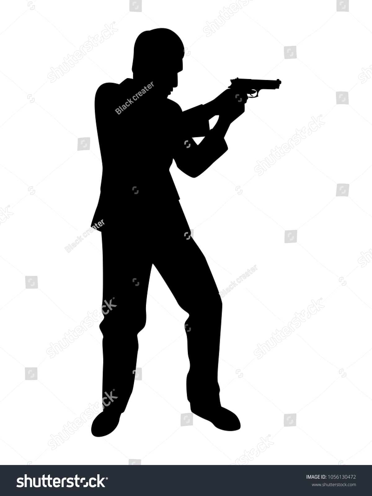 Business Man Gun Silhouette Vector Spy Stock Vector (Royalty Free ...