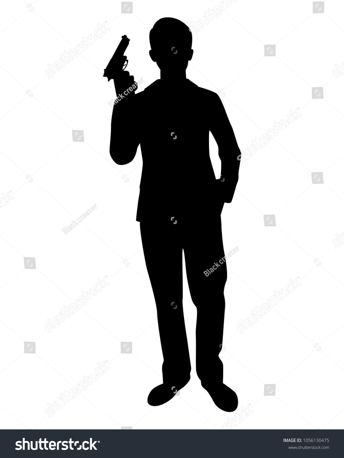 Business Man Gun Silhouette Vector Spy Stock Vector (Royalty Free ...