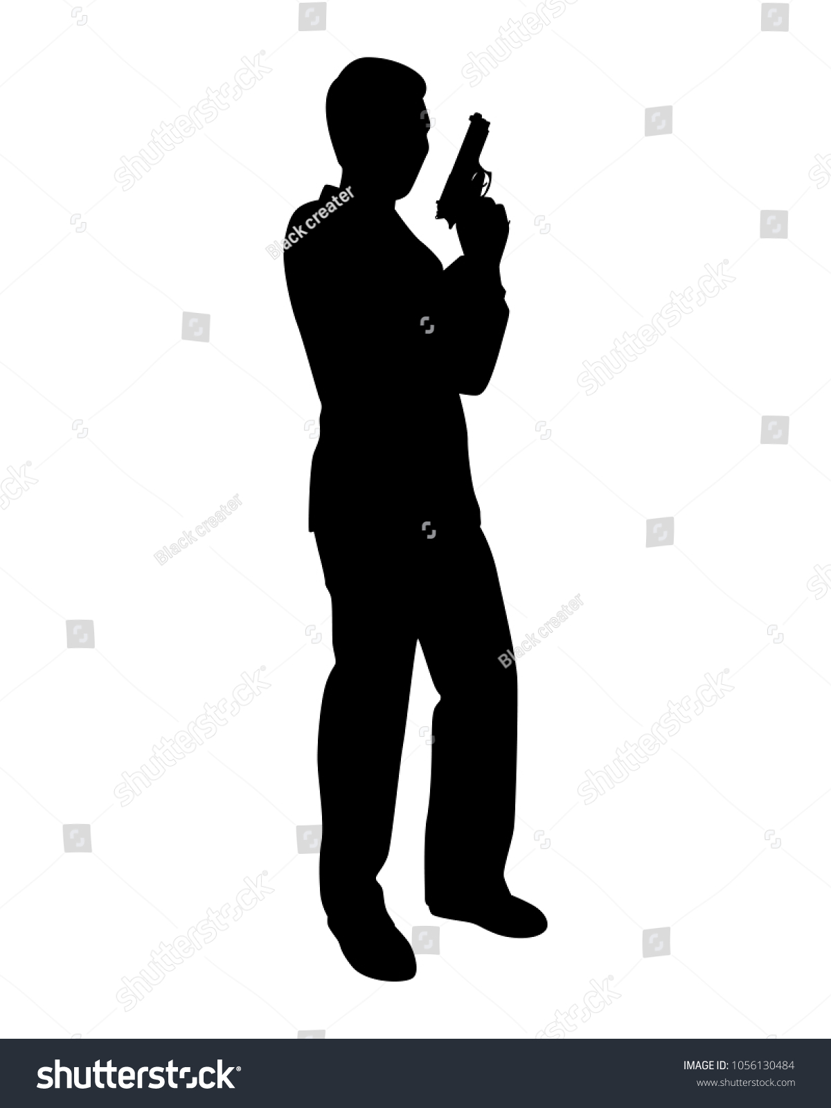 Business Man Gun Silhouette Vector Spy Stock Vector (Royalty Free ...