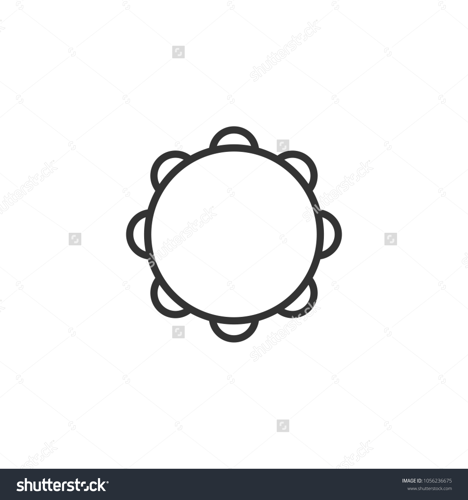 Black Isolated Outline Icon Tambourine On Stock Vector (Royalty Free ...