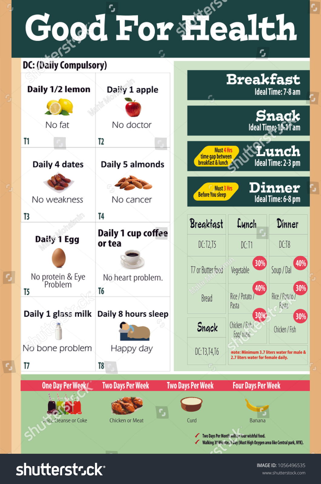 daily-well-food-routine-good-health-stock-vector-royalty-free