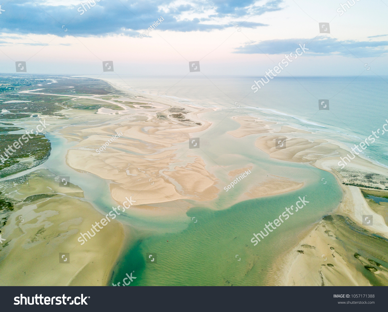 Aerial View Unique Ria Formosa Sunset Stock Photo 1057171388 | Shutterstock