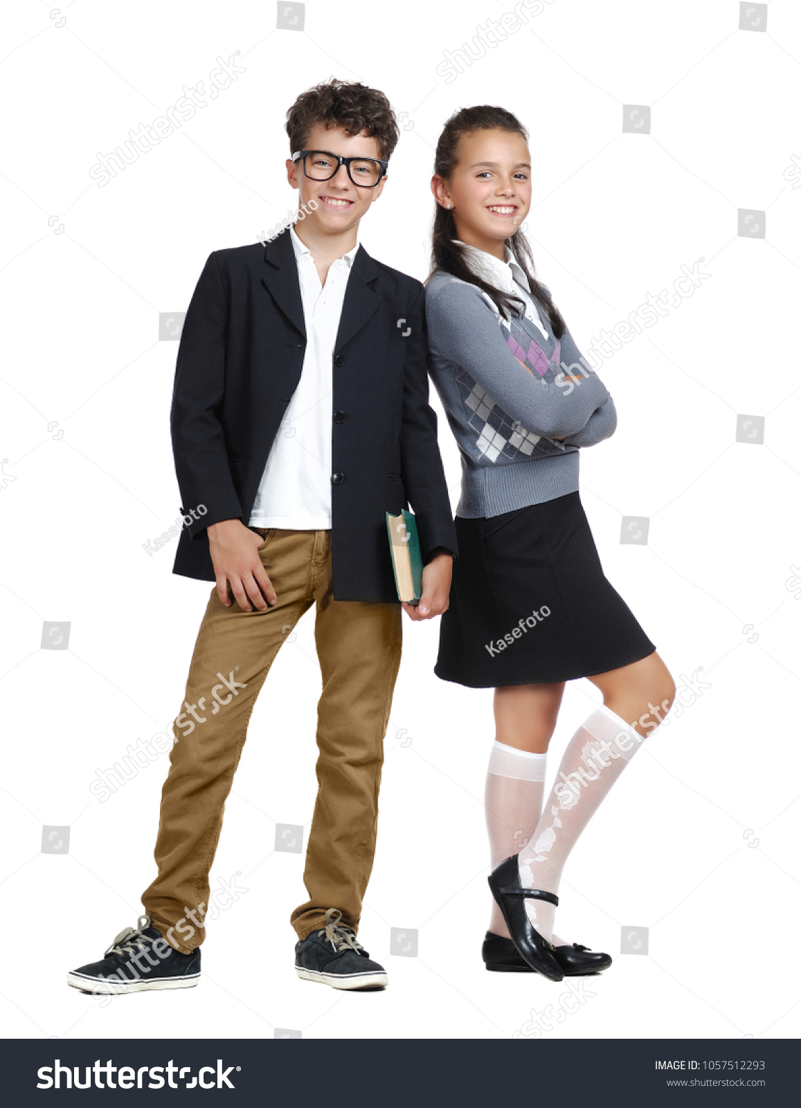 Two Kids Wearing Formal Clothes Full Stock Photo 1057512293 | Shutterstock