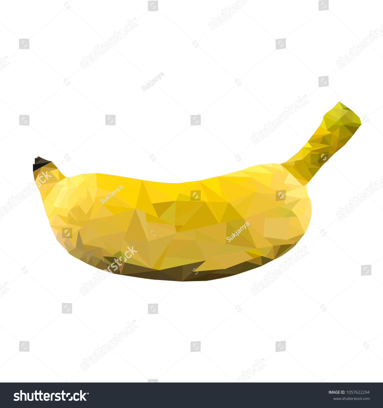 Banana Polygon Illustration Vector Isolated On Stock Vector (Royalty ...