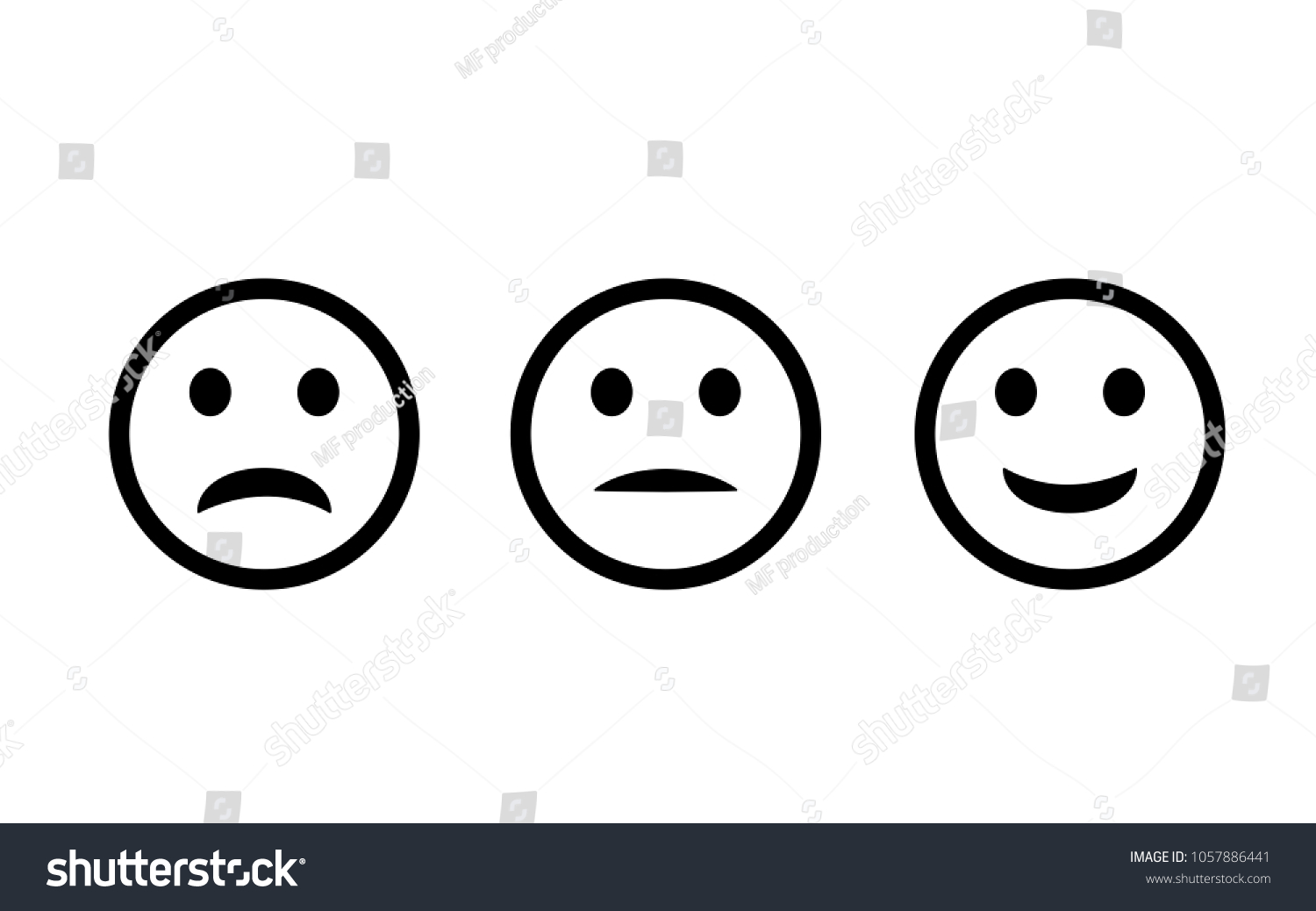 Smiley Face Icon Set Isolated On Stock Vector (Royalty Free) 1057886441 ...