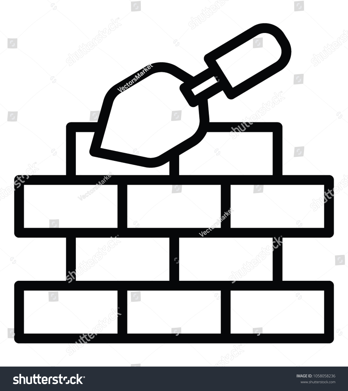 Construction Progress Bricks Wall Stock Vector (Royalty Free ...