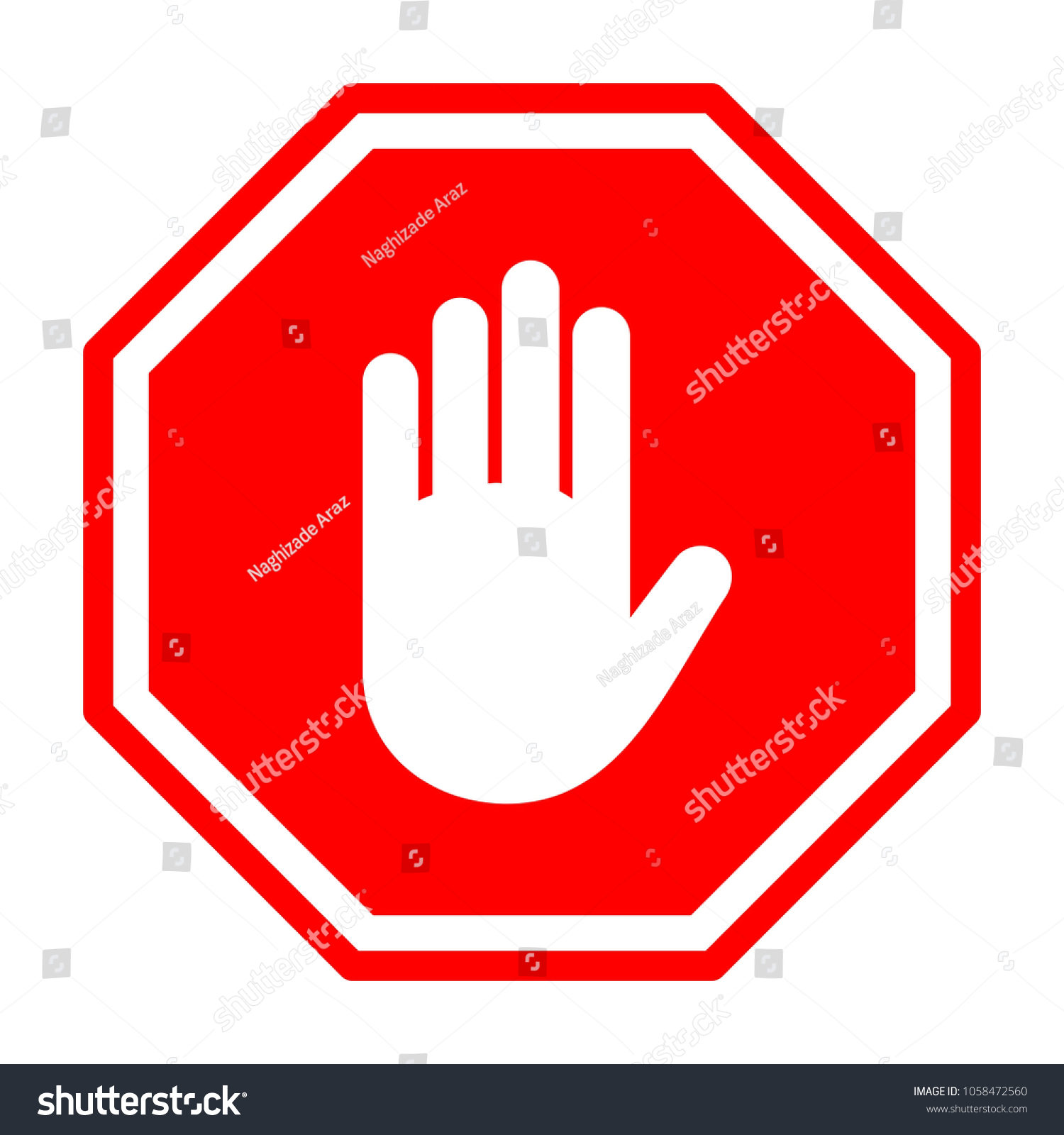 Stop Hand Sign Vector Stock Vector (Royalty Free) 1058472560 | Shutterstock