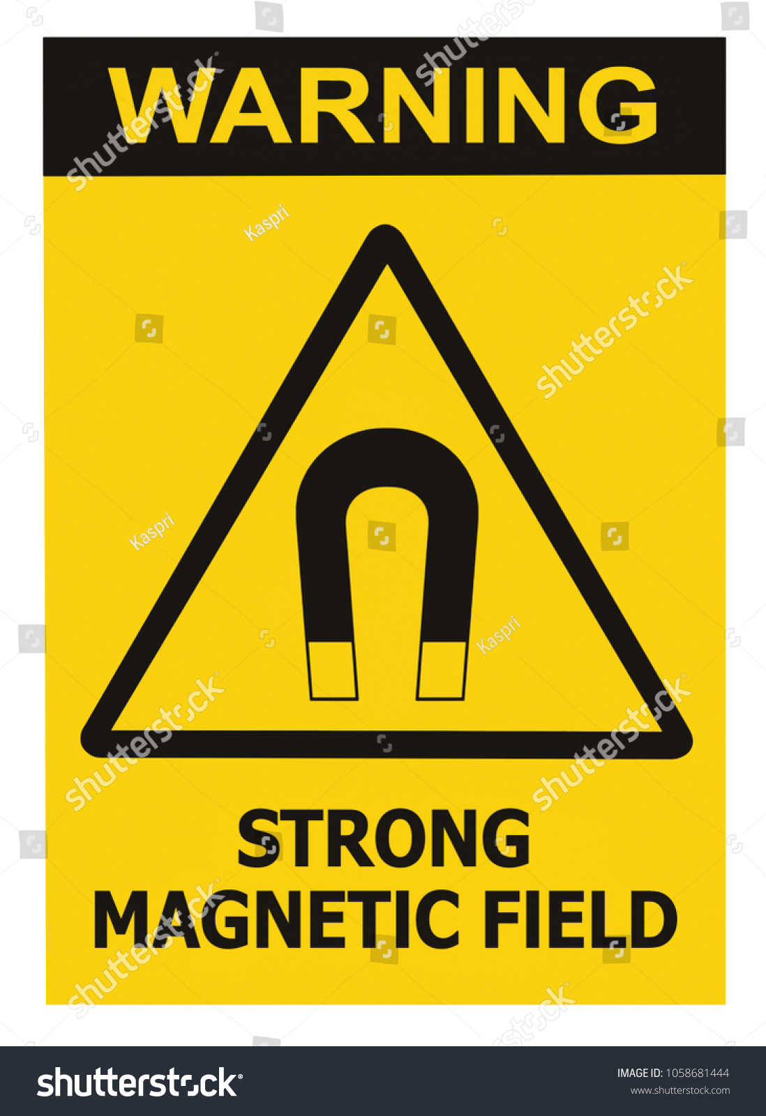 Strong Magnetic Field Warning Sign Isolated Stock Illustration ...