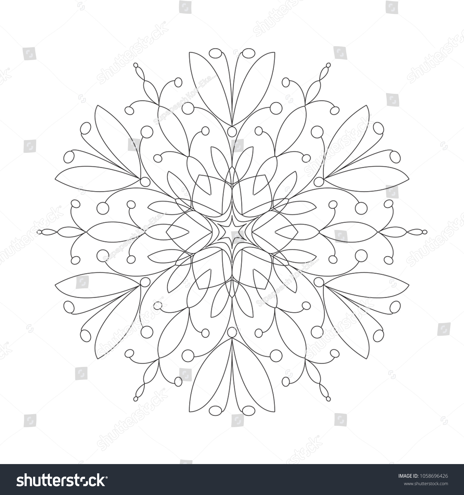 Mandalas Coloring Pattern Beginner Stock Illustration 1058696426 