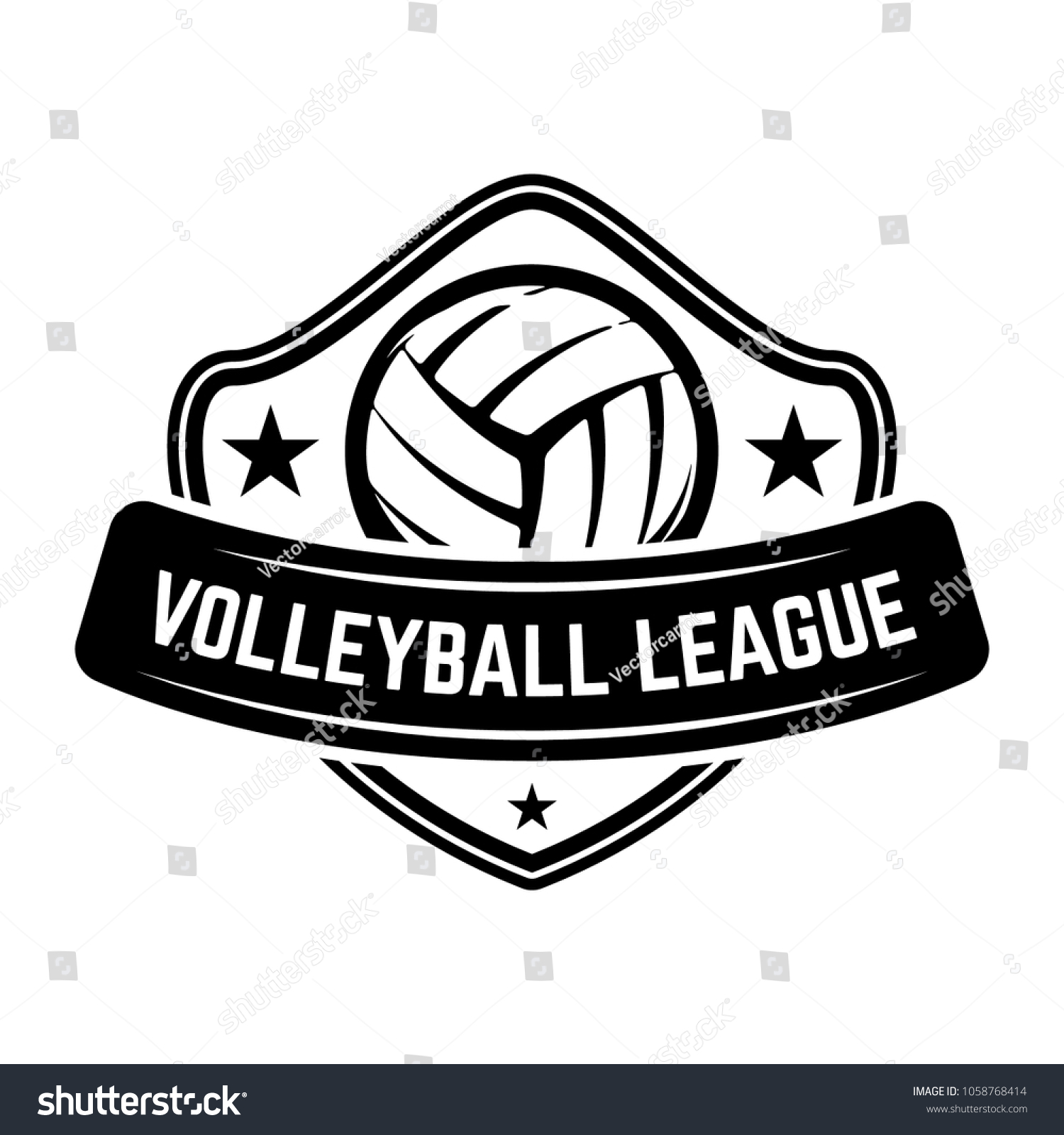 Emblem Template Volleyball Ball Isolated On Stock Vector (Royalty Free ...