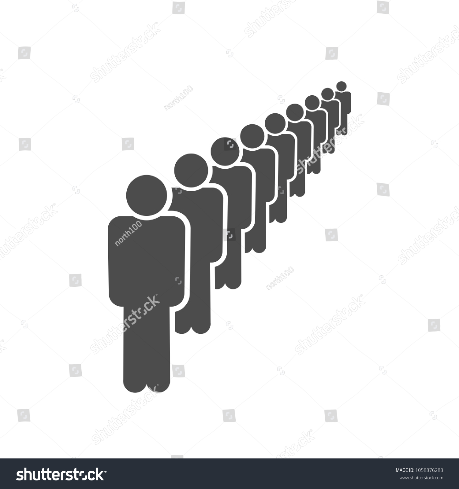 Straight Line People Icon Man Ranks Stock Vector (Royalty Free ...