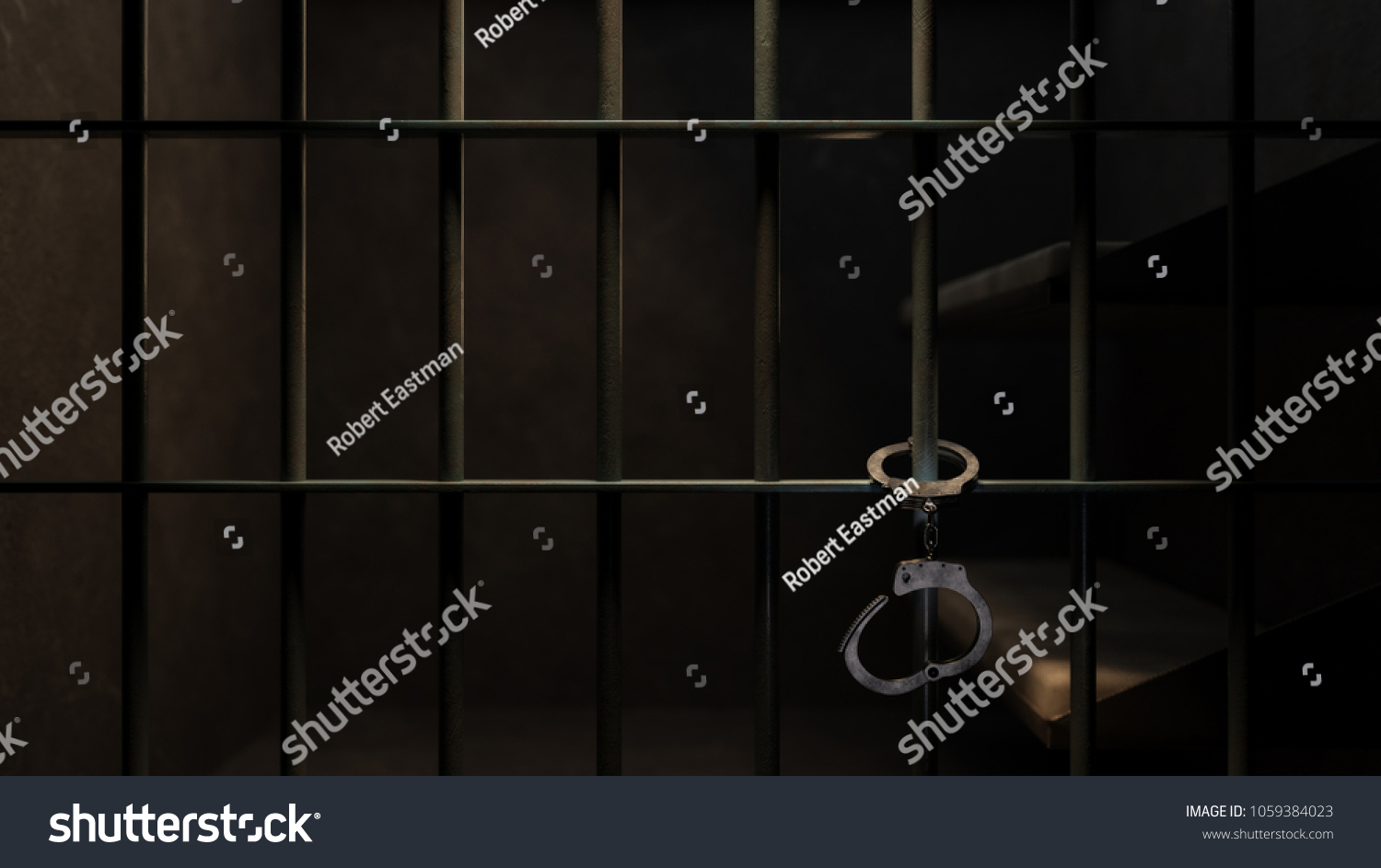 Dimly Lit Prison Cell Attention Grabbing Stock Illustration 1059384023 ...