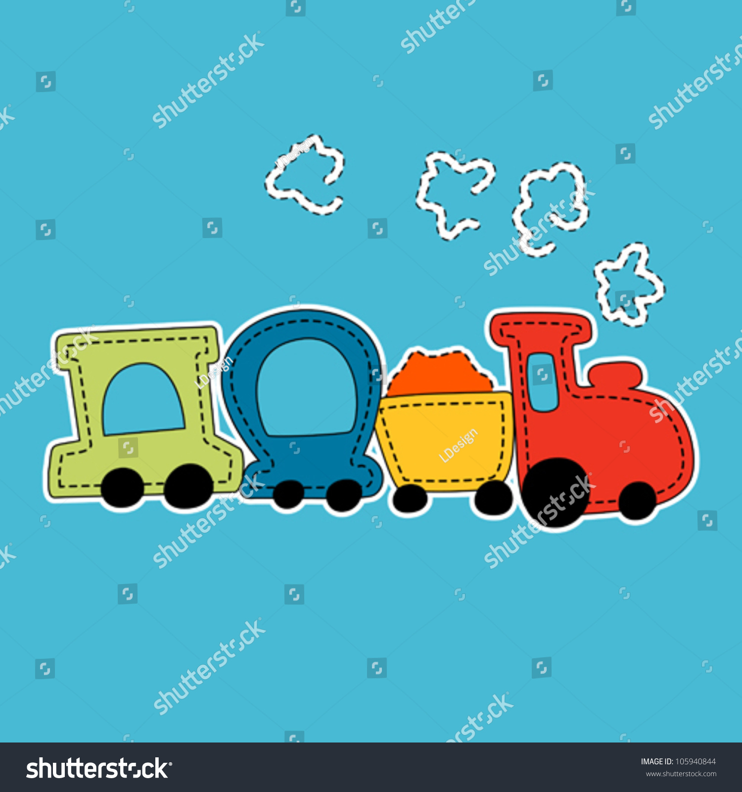 Little Train Vector Illustration Stock Vector (Royalty Free) 105940844 ...