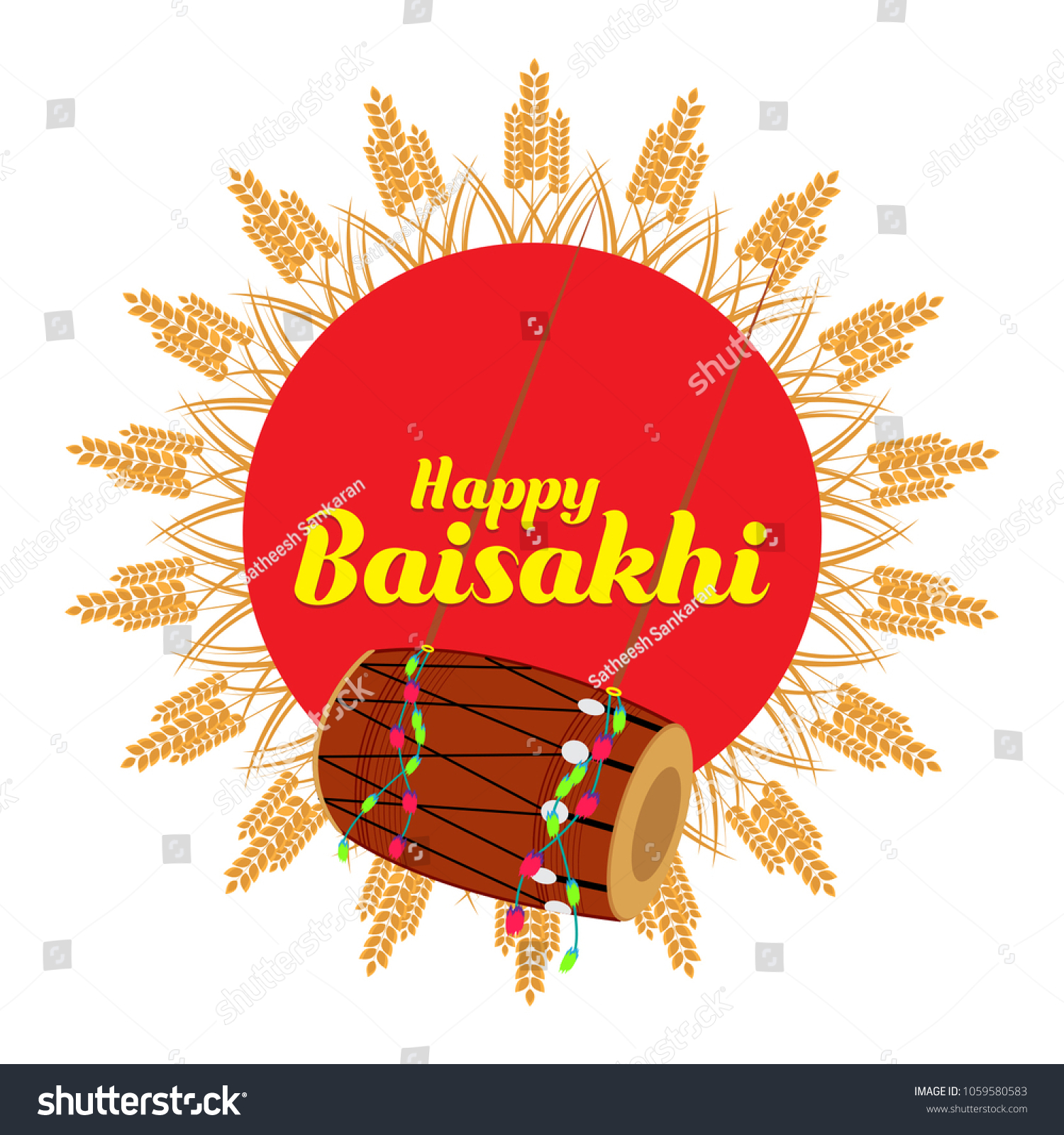 Creative Vector Illustration Happy Baisakhi Festival Stock Vector ...