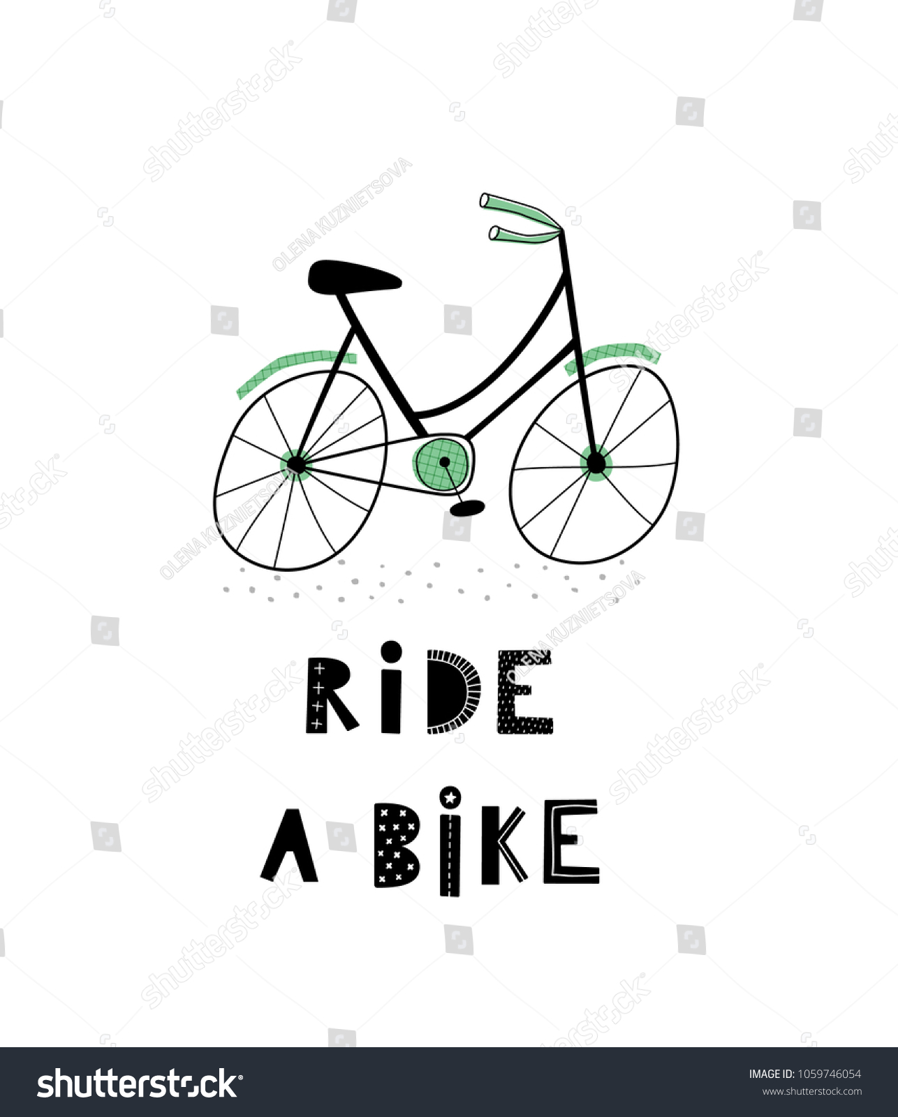 Baby Print Cute Bike Ride Bike Stock Vector (Royalty Free) 1059746054 ...