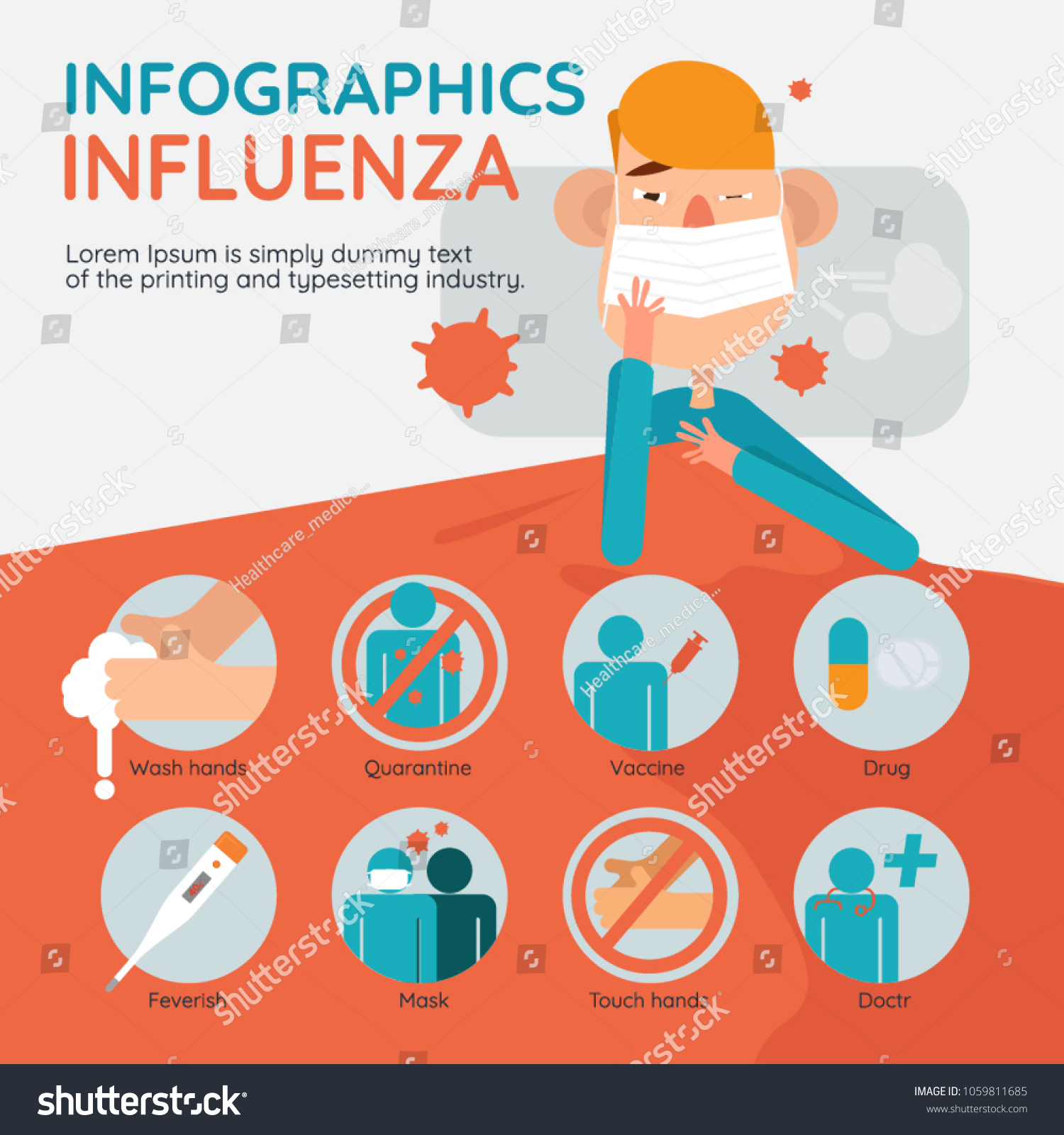 Infographics Influenza Vector Illustration Stock Vector Royalty Free 1059811685 Shutterstock 8372