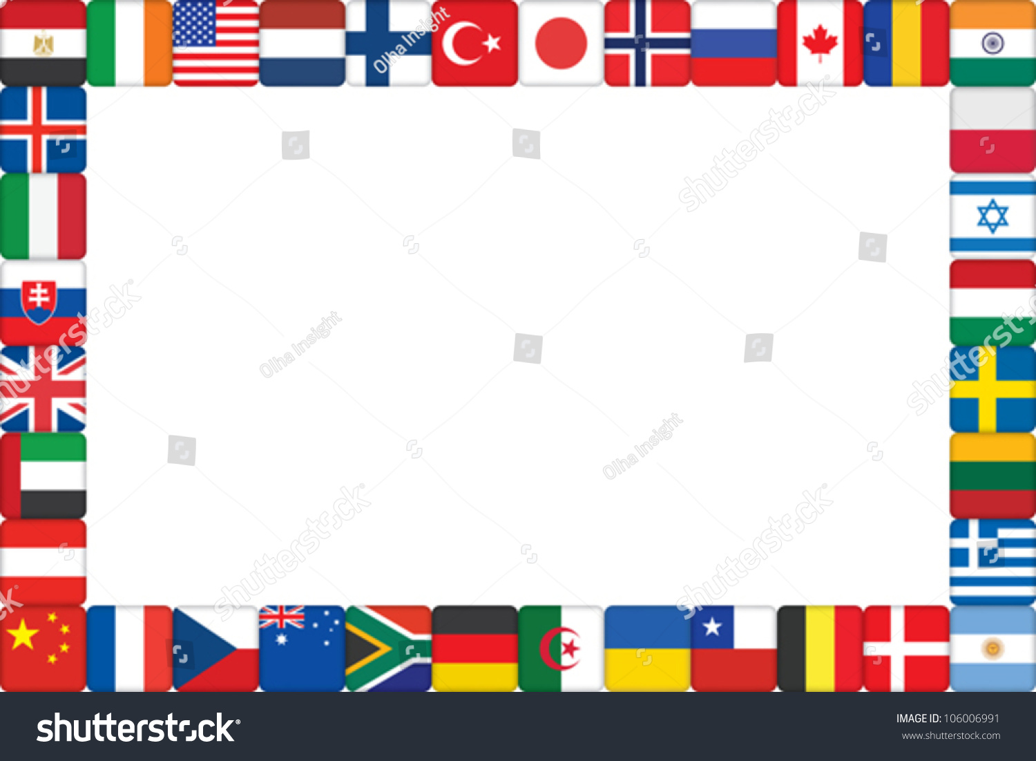 Frame Made World Flag Icons Vector Stock Vector (Royalty Free ...