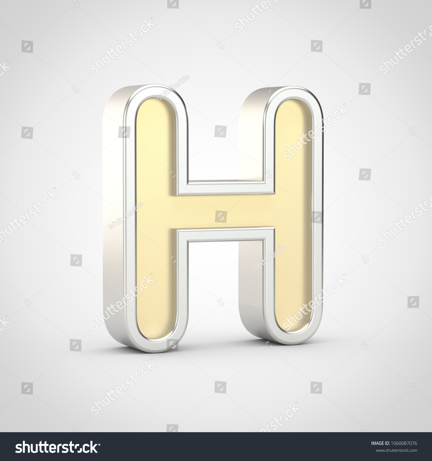 Gloosy Letter H Uppercase 3d Render Stock Illustration 1060087076 ...