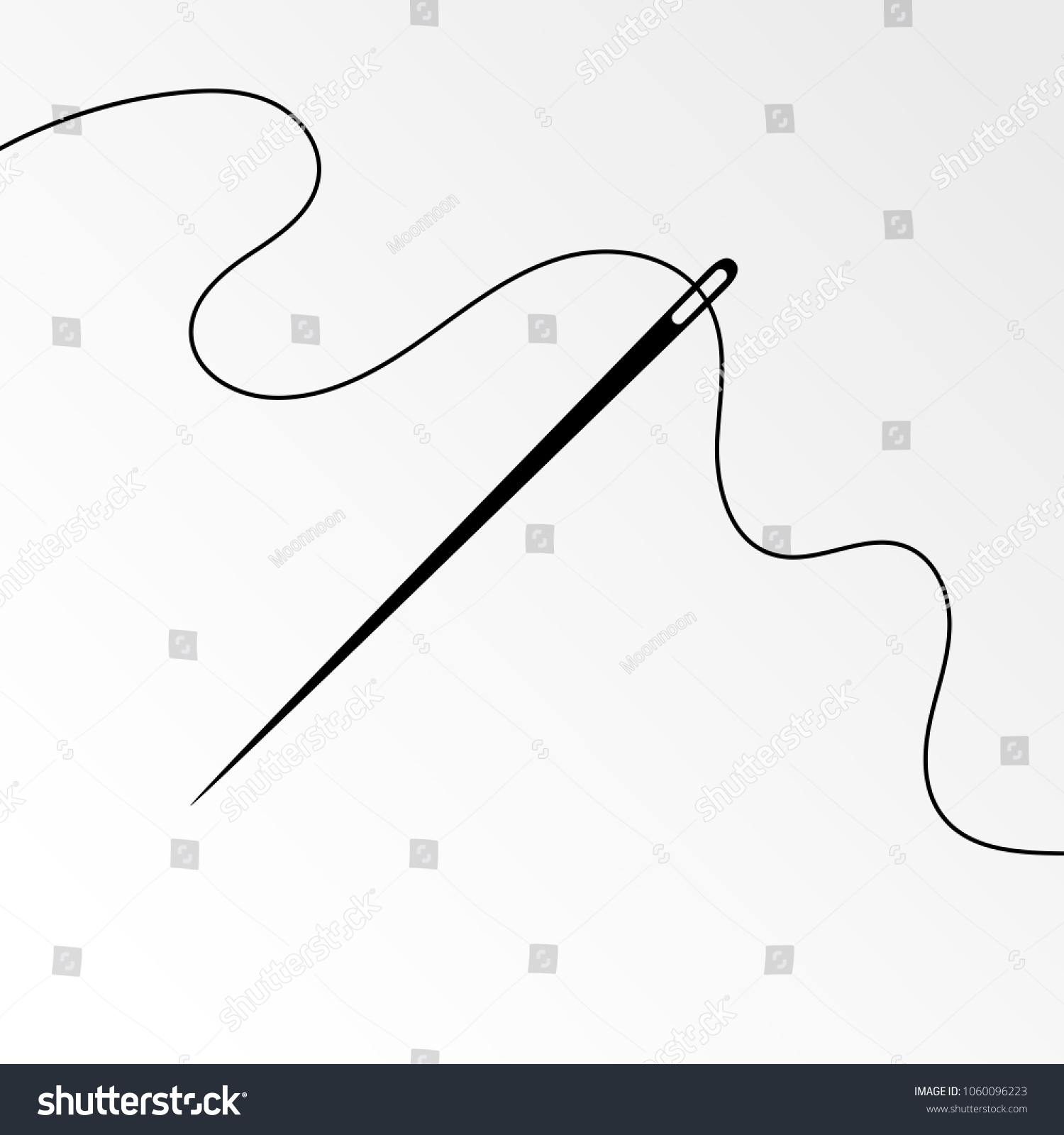 Needle Curly Thread Vector Symbol Dark Stock Vector (Royalty Free ...