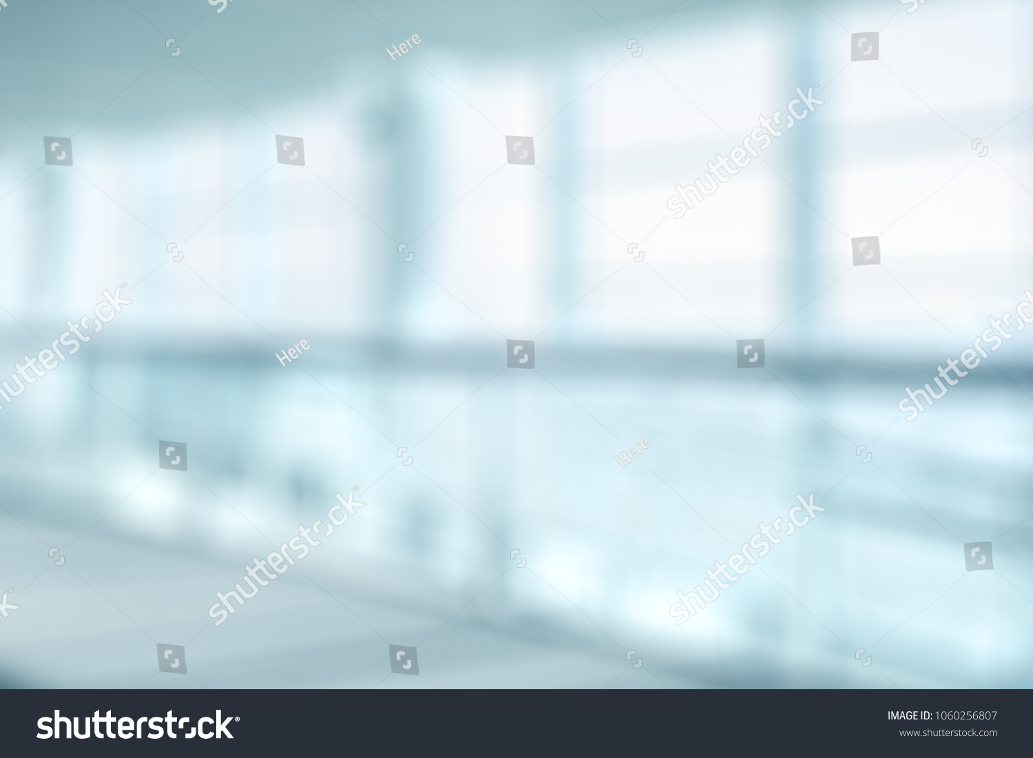 Blurred Office Background Modern Commercial Hall Stock Photo 1060256807 ...