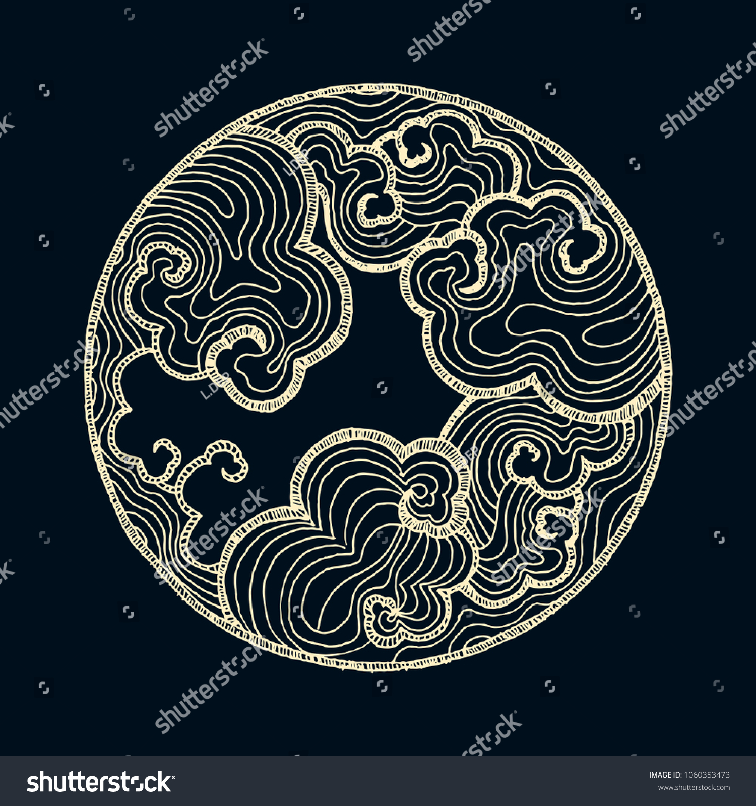 Японский орнамент в круге