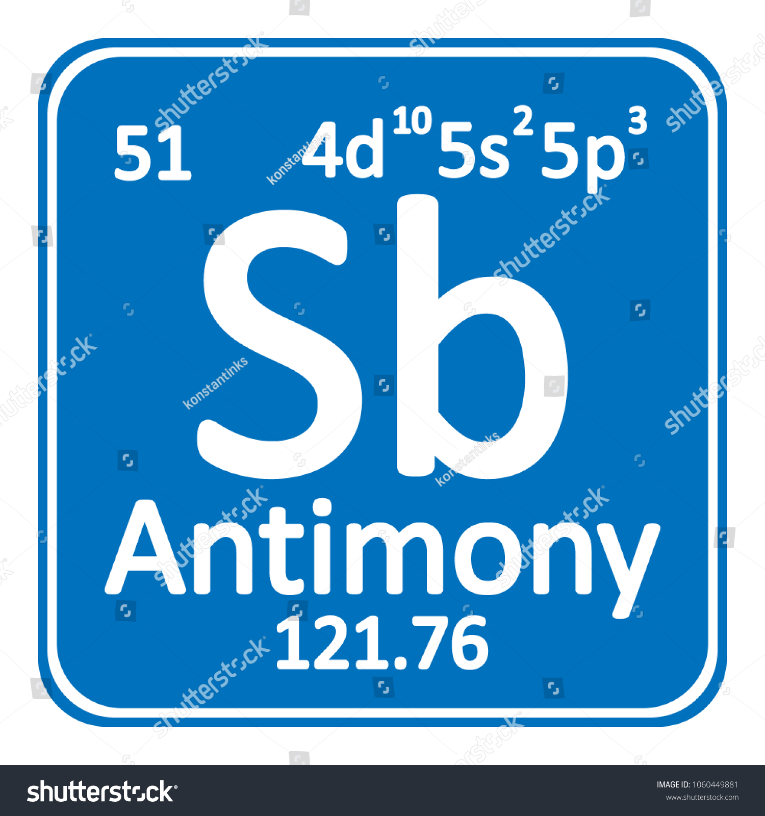 Periodic Table Element Antimony Icon On Stock Vector (Royalty Free ...