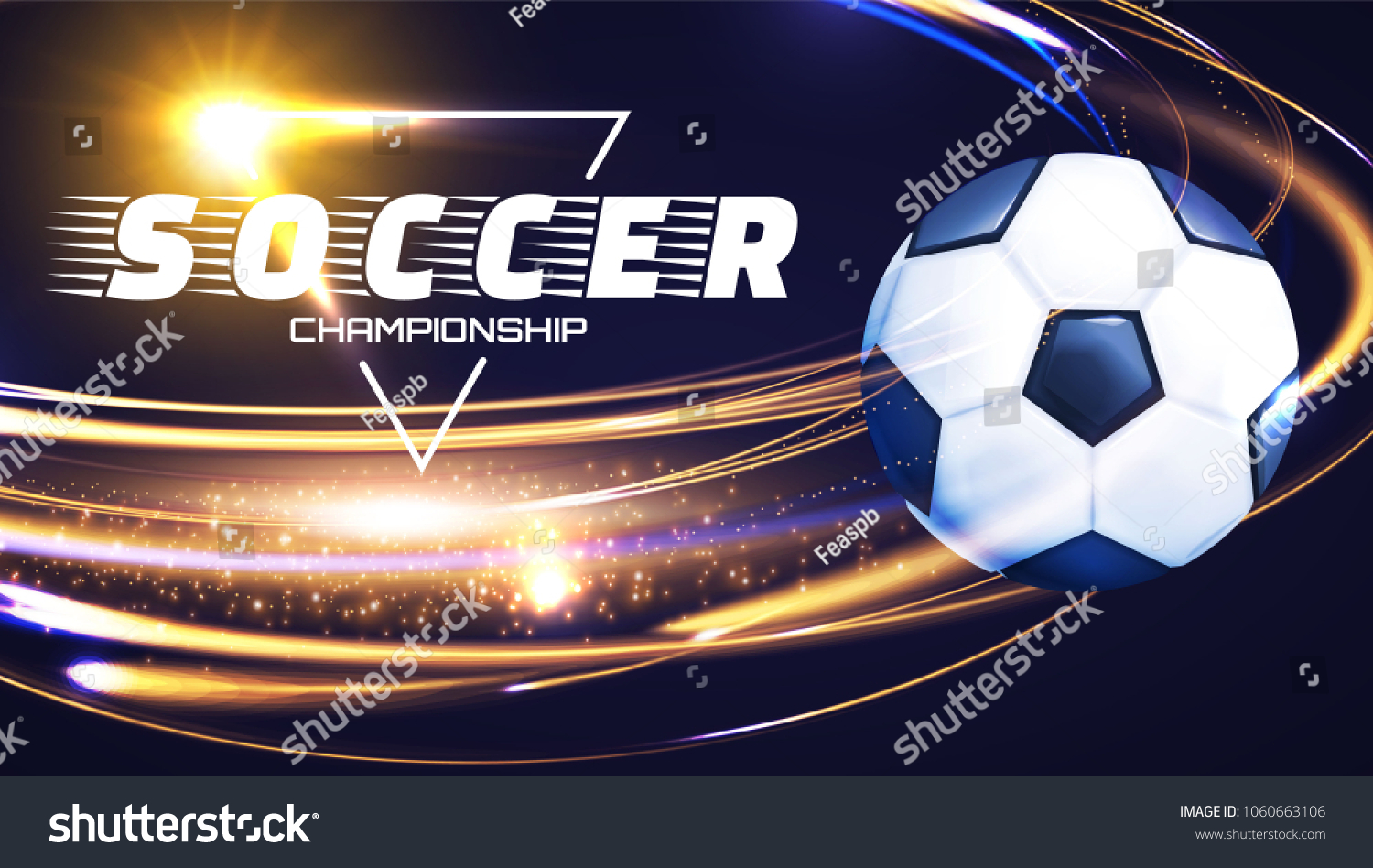 Soccer Ball Light Effects Football Power Stock Vector (Royalty Free ...