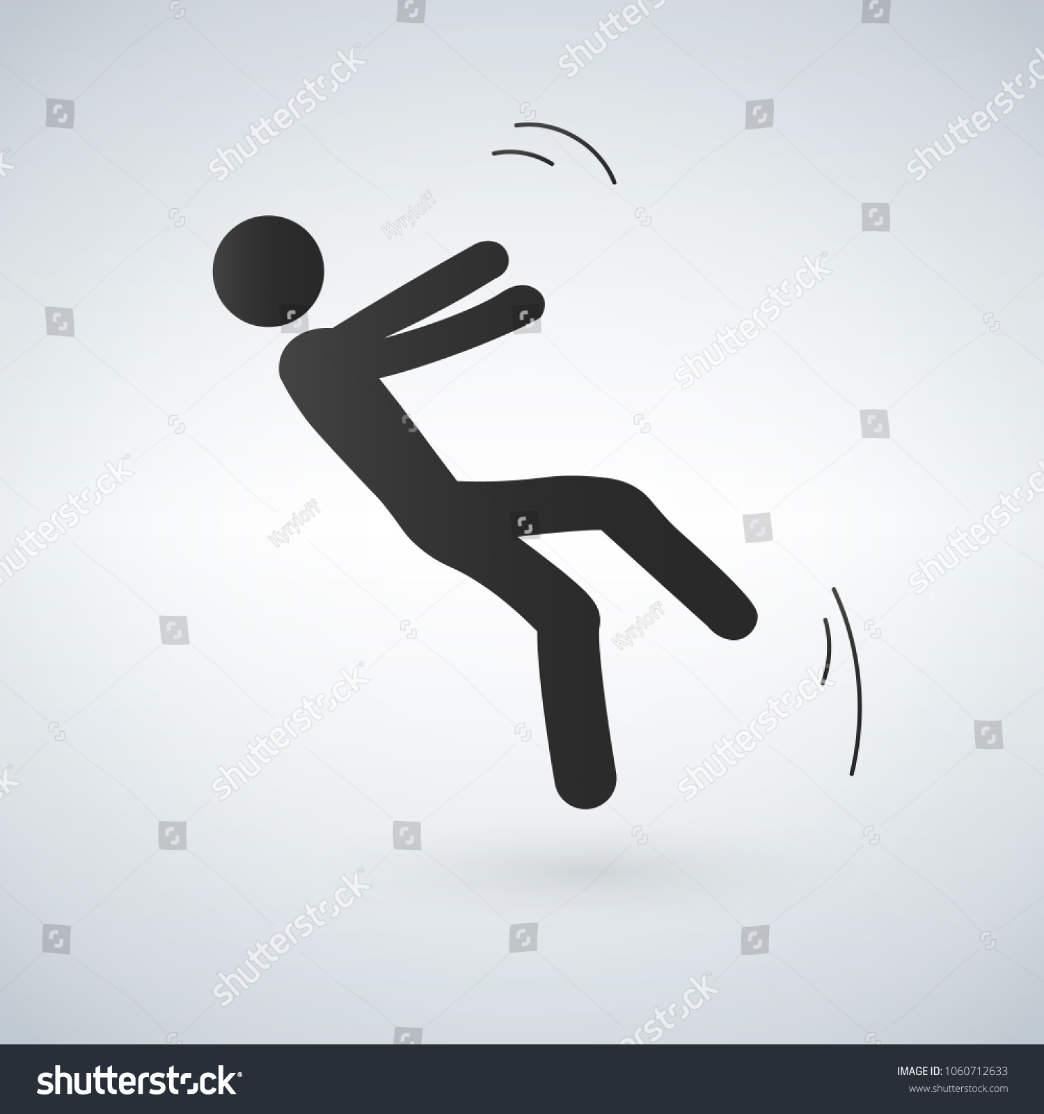 Falling Person Silhouette Pictogram Vector Illustration Stock Vector ...