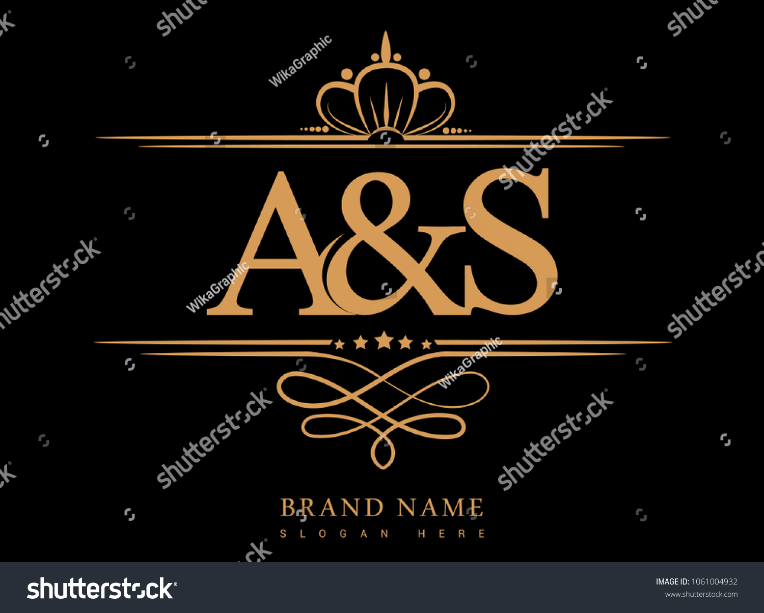 Initial Logo Ampersand Initial Logo Gold Stock Vector Royalty Free Shutterstock