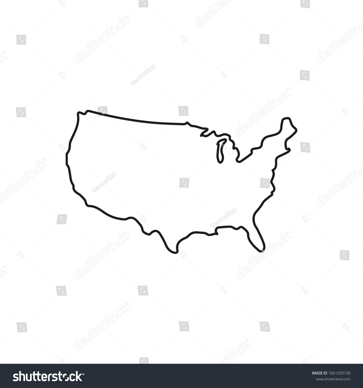 Usa Map Icon Outline Usa Map Stock Vector (Royalty Free) 1061335730 ...