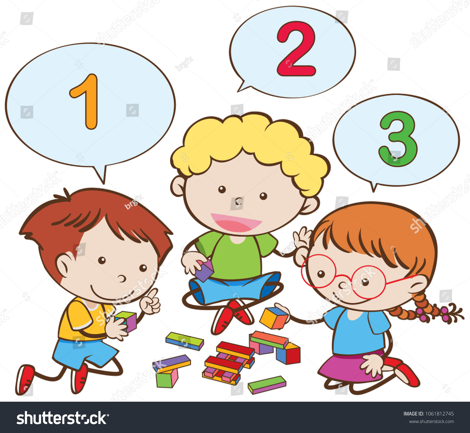 Happy Children Counting Numbers Illustration Stock Vector (royalty Free 