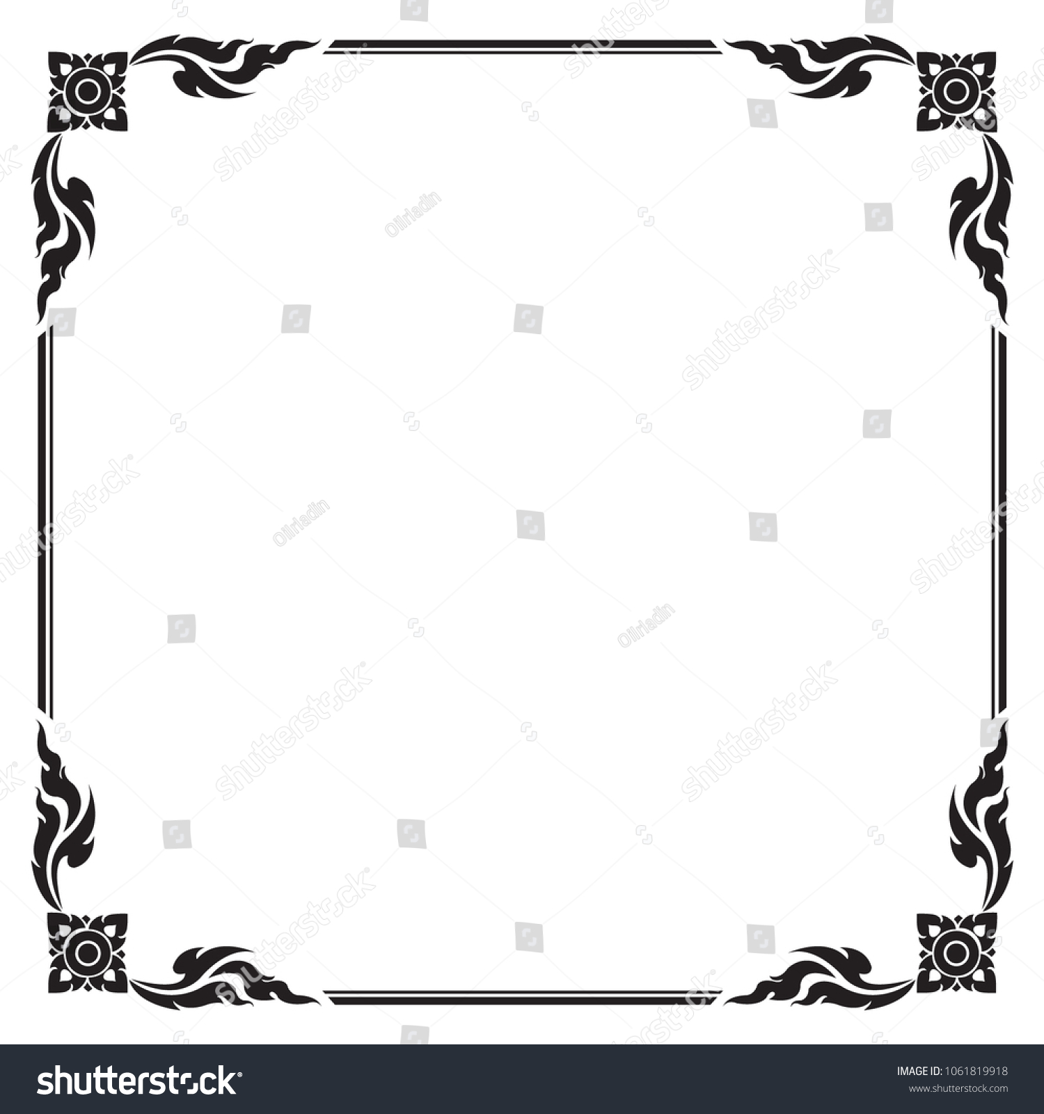 Decorative Frame Border Square Frame Black Stock Vector (Royalty Free ...