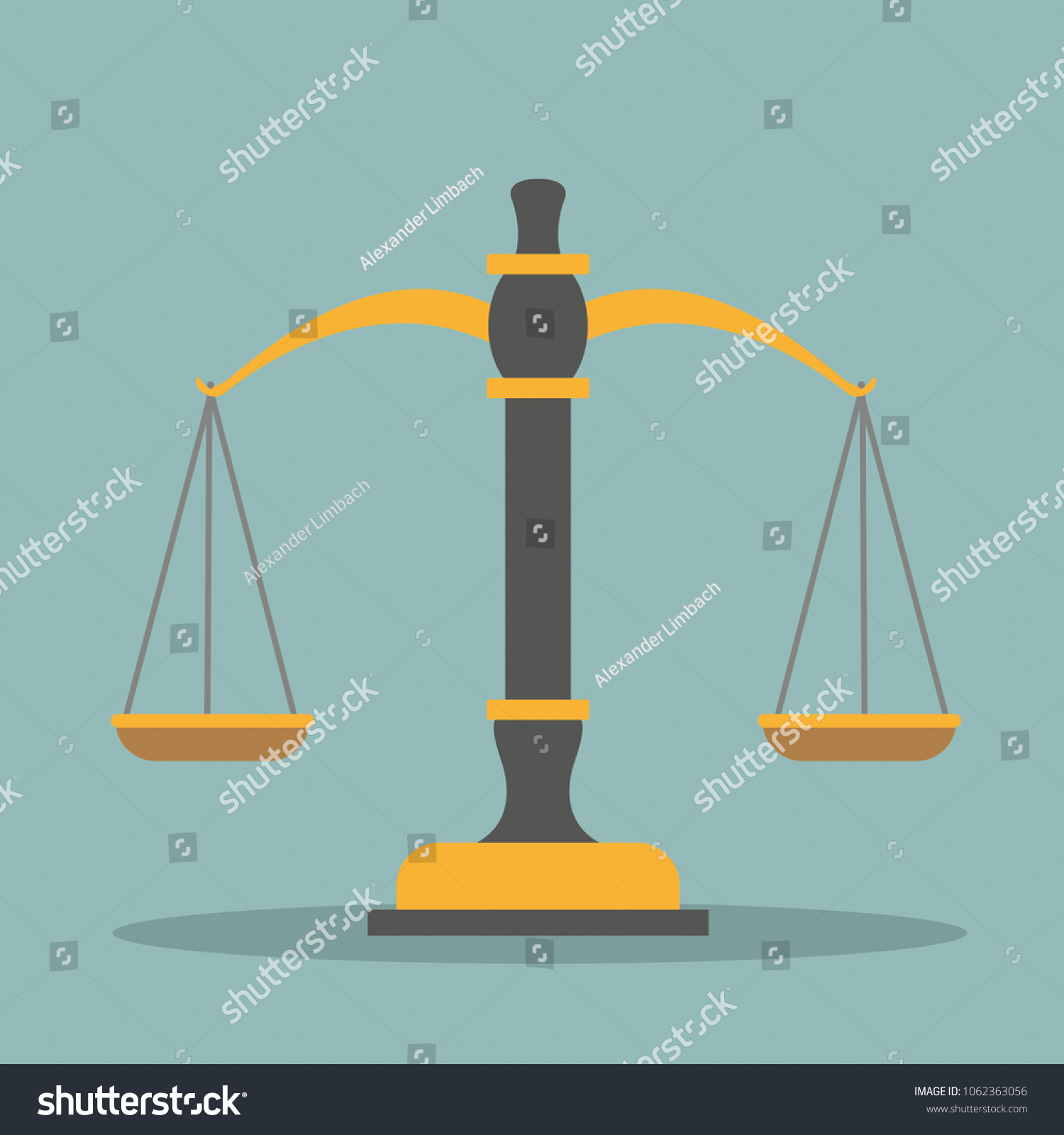 Beam Balance Judges Gavel On Green Stock Vector (Royalty Free ...