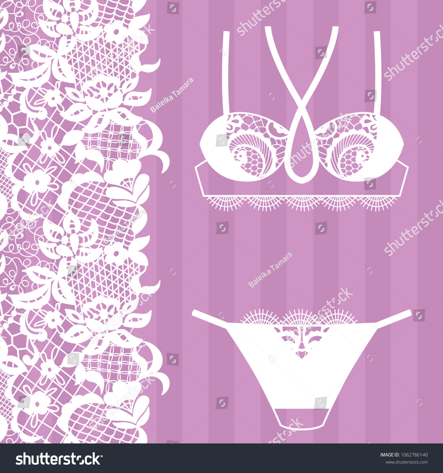 Hand Drawn Lingerie Panty Bra Set Stock Vector Royalty Free 1062786140 Shutterstock 