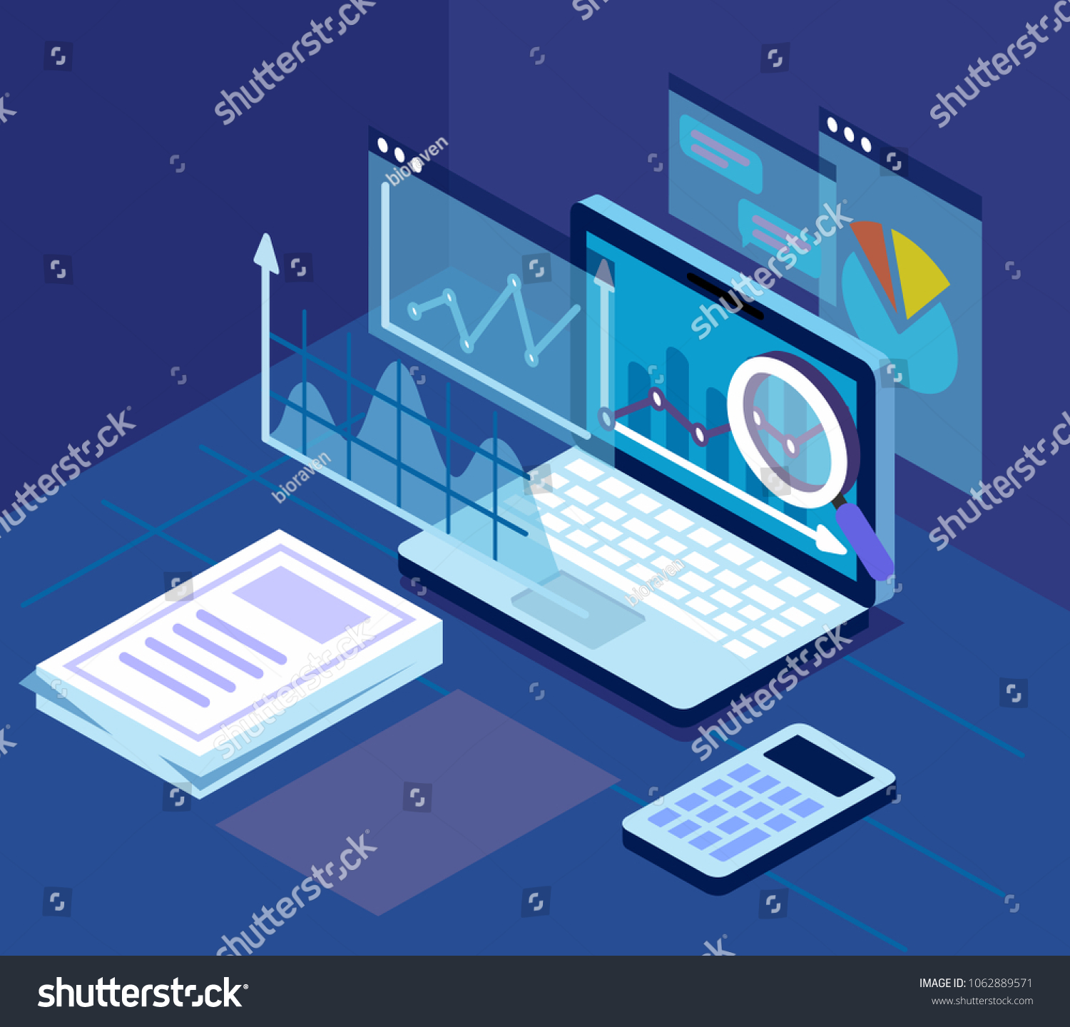 Case Study Research Concept Pc On Stock Vector (Royalty Free ...