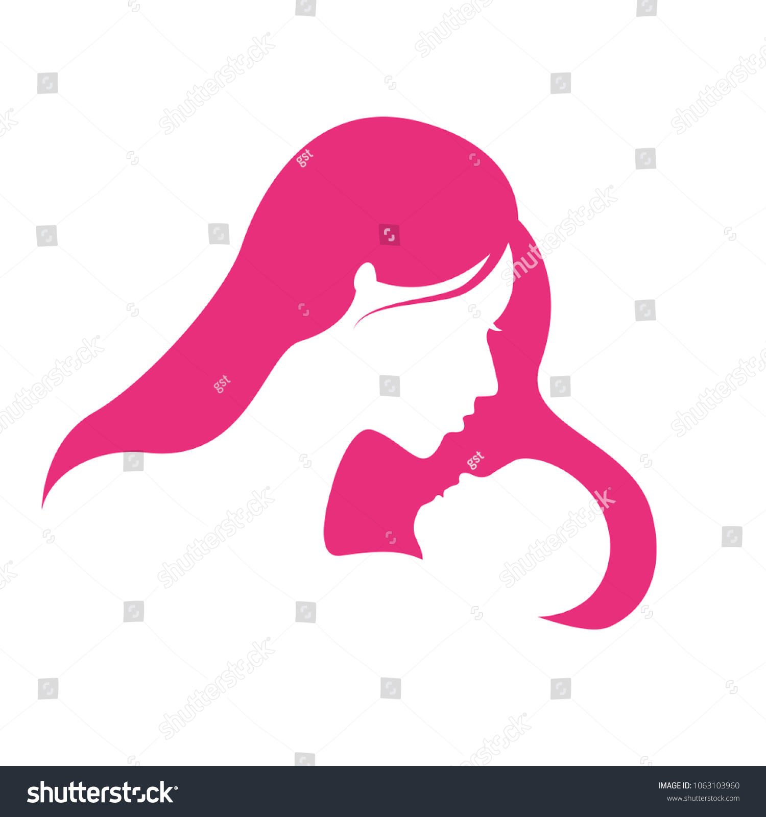 Mother Baby Silhouette Stock Vector (Royalty Free) 1063103960 ...