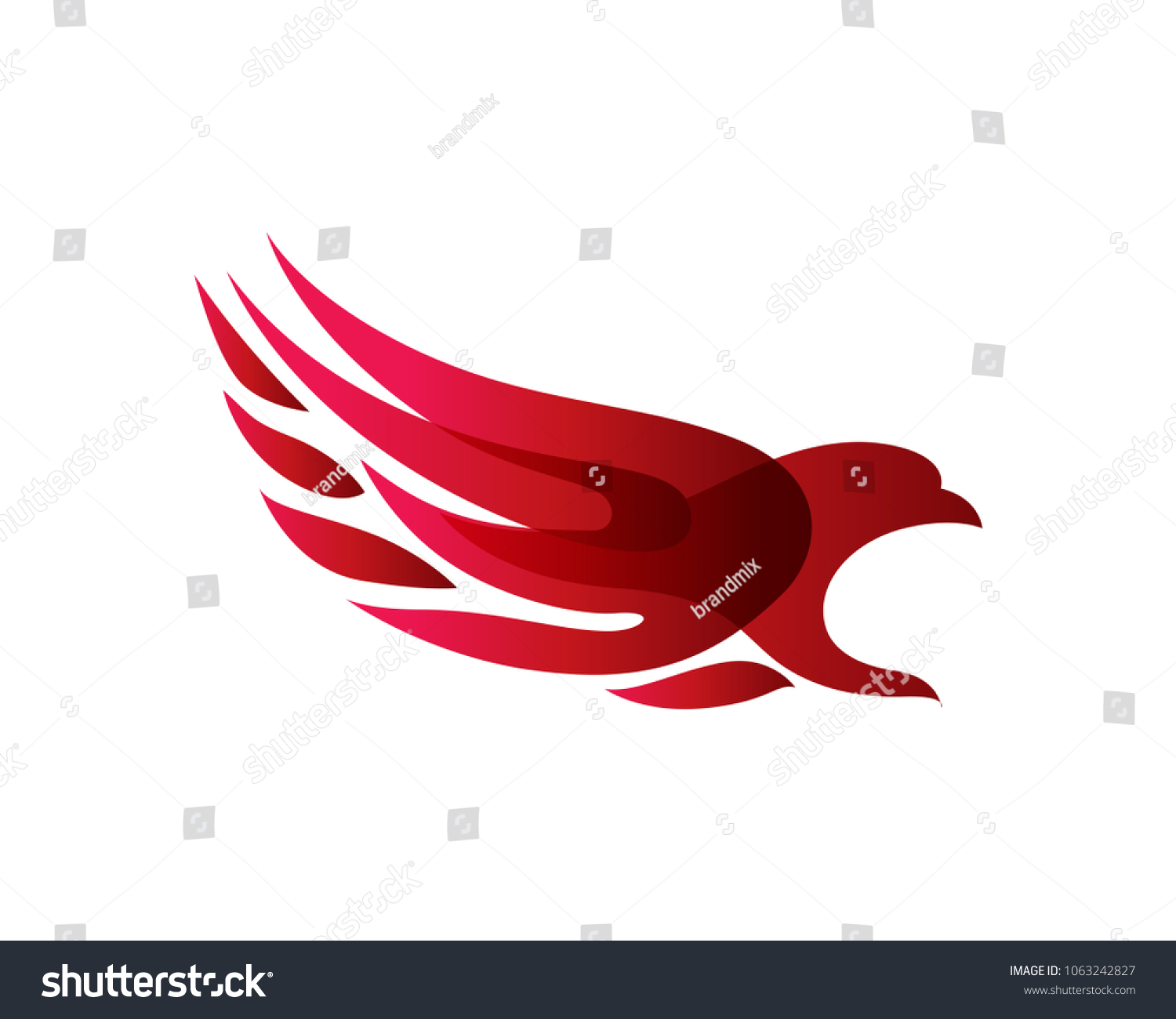 Passionate Flaming Eagle Logo Isolated White Stock Vector (Royalty Free ...