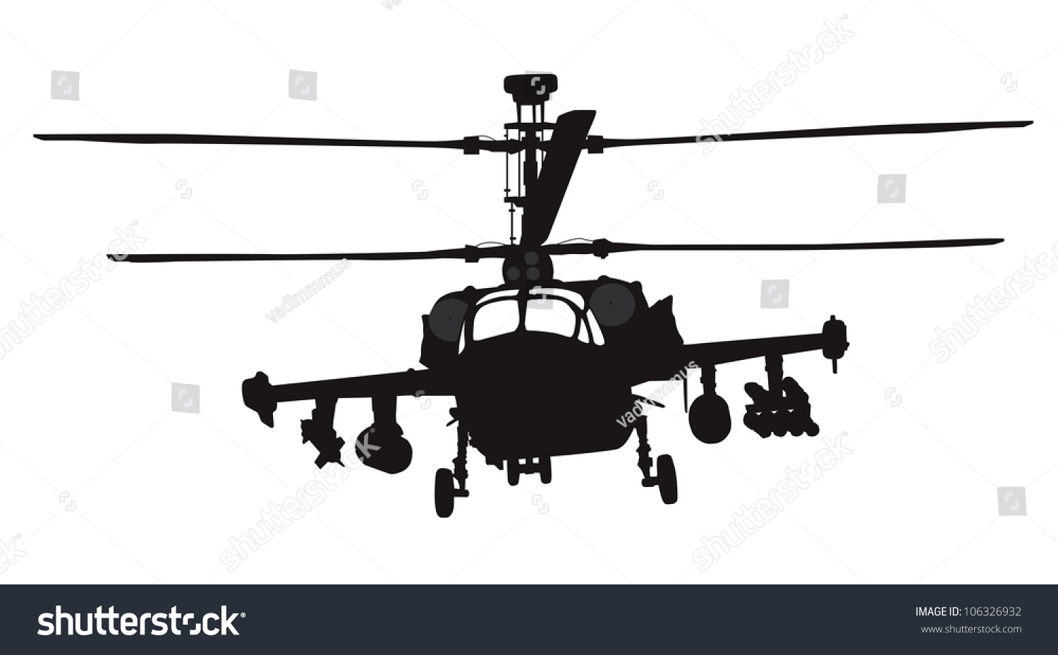 Military Helicopter Silhouette Vector Stock Vector (Royalty Free ...