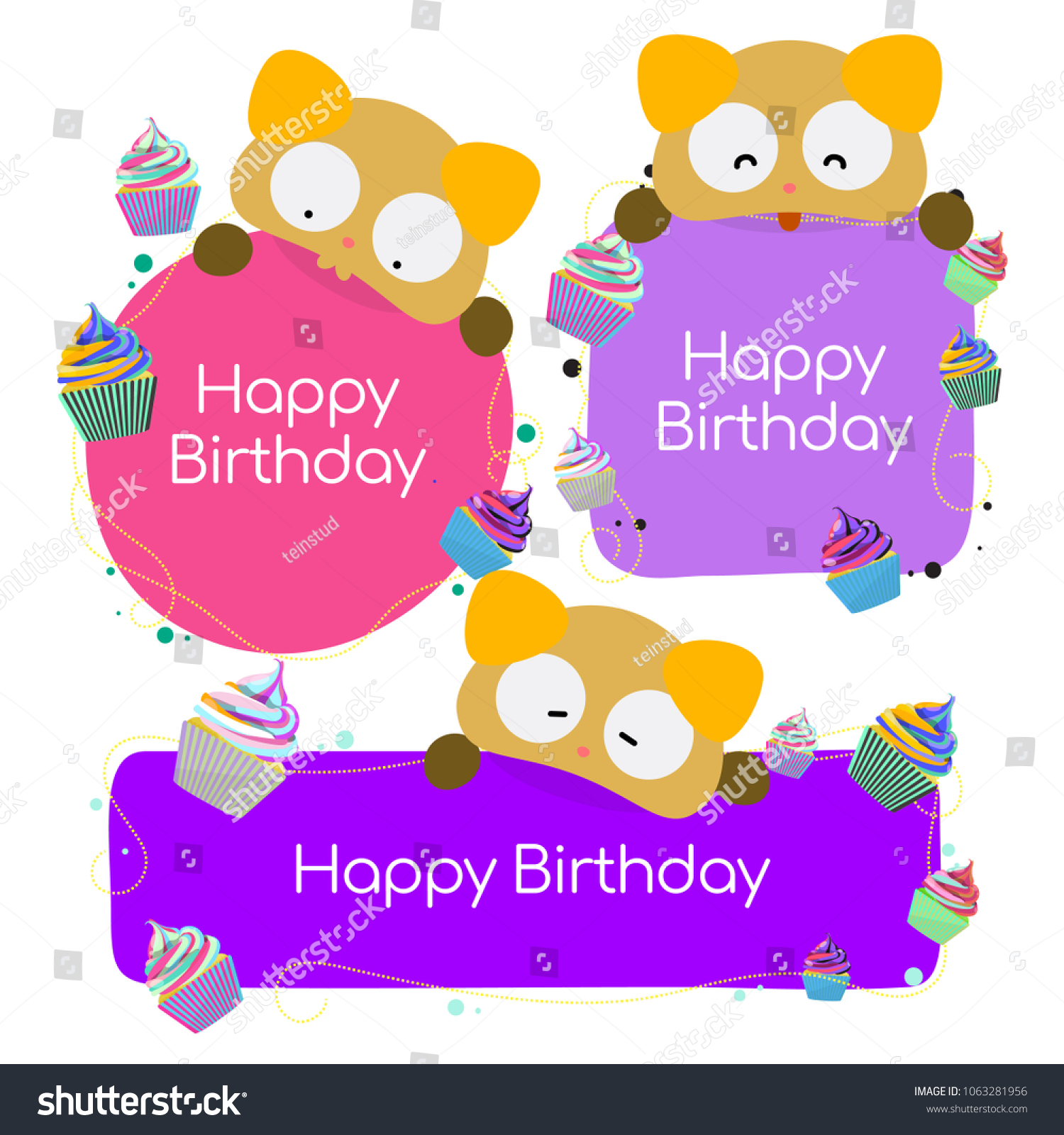 Happy Birthday Background Stock Vector (Royalty Free) 1063281956 ...