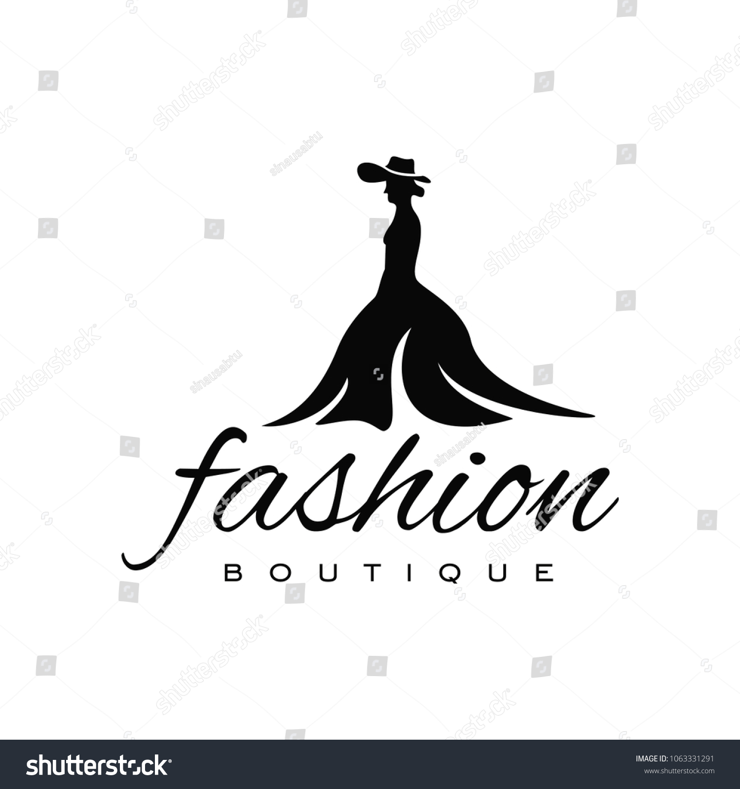 Dress Logo Design Template Stock Vector (Royalty Free) 1063331291 ...